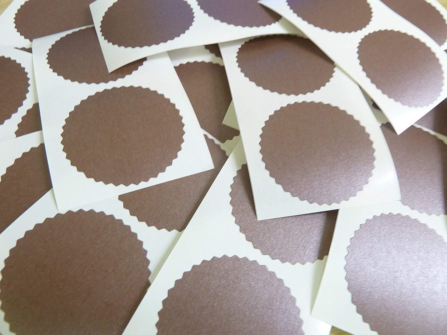 50mm Serrated Edge, Bronze, Certificate Wafer Company Seal Labels, Stickers for Embossing, Awards & Rewards