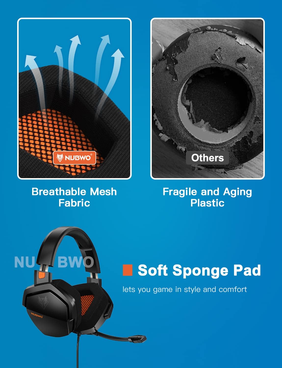 NUBWO Gaming Headset, Xbox One PS4 