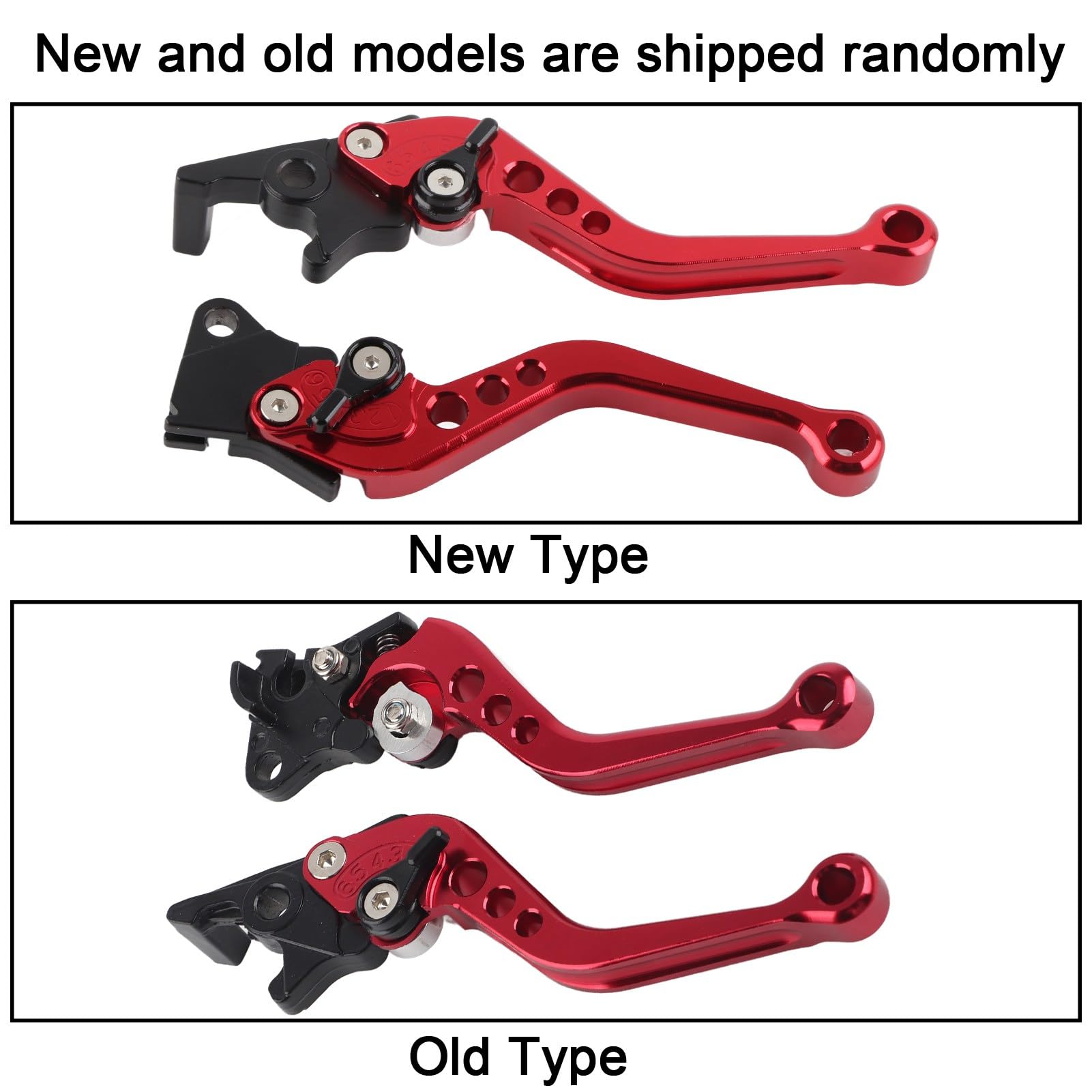 Yosoo Leva del Freno della Frizione, Coppia di 22 Mm 7/8 "Leva del Freno a Tamburo della Frizione del Motociclo leva freno anteriore moto (rosso)