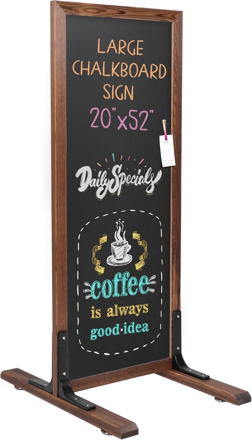 Ilyapa Large Whiteboard Sign - Free Standing Magnetic Sidewalk Sign - Outdoor Menu for Restaurant, Food Truck, Party, or Wedding - 42x18 Inch - Black