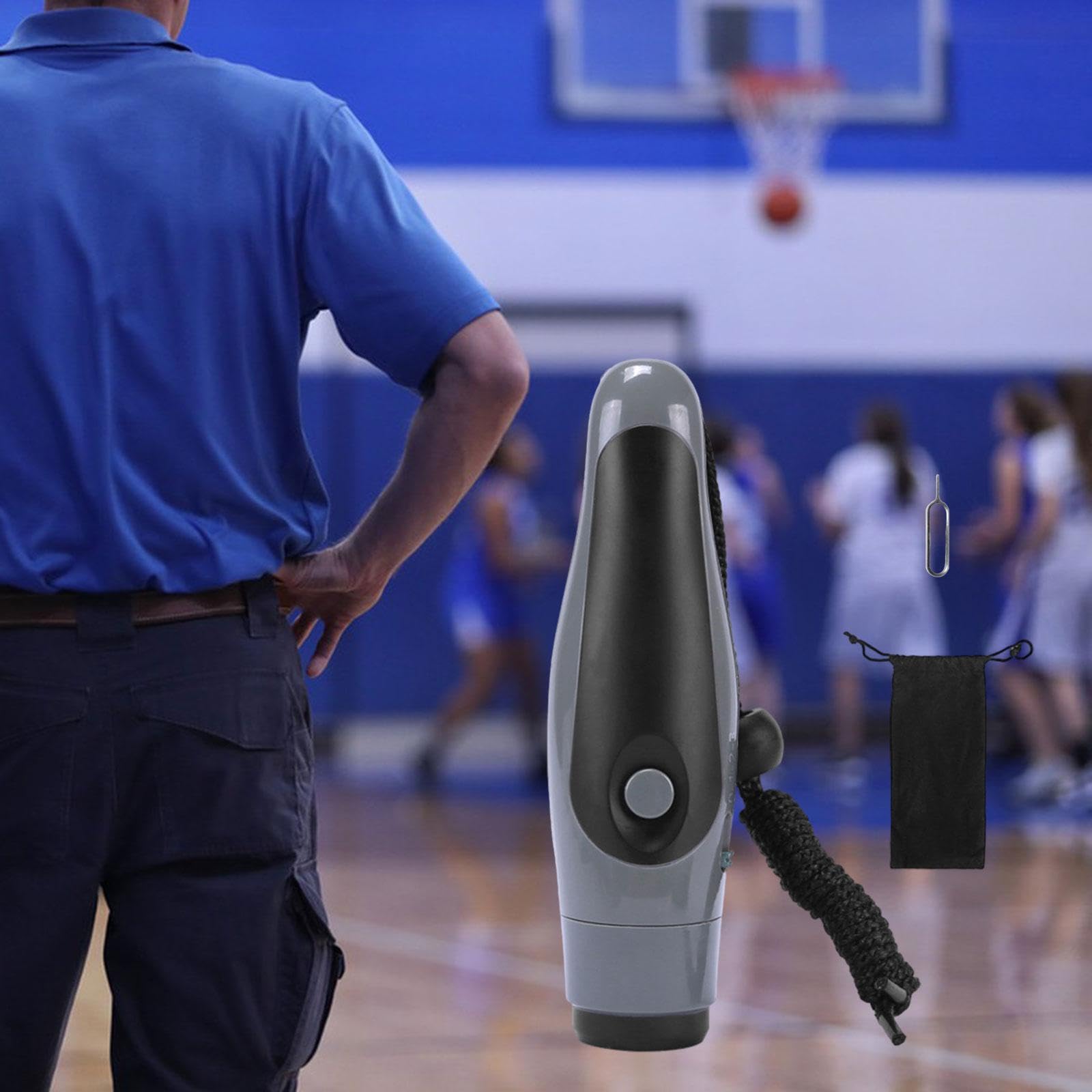 Silbato Electrónico para Árbitros con Diseño Ovalado Ergonómico Silbato de Emergencia con Botón de Mano Material PP Y Sonido Claro Adecuado P
