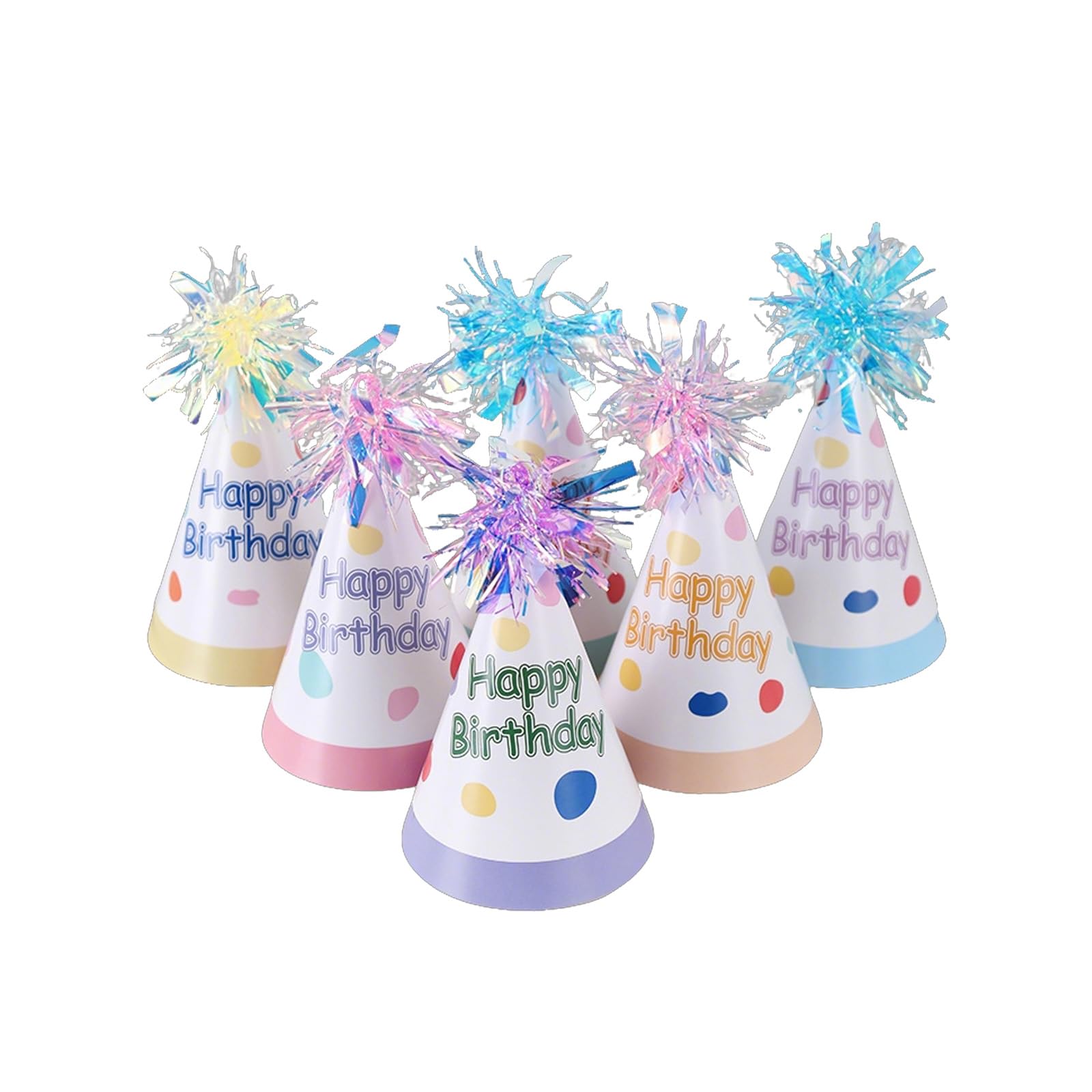 Tingliyi 6Pcs Party Hats, Birthday Hat for Kids and Adults, Colorful Cone Hat & Birthday Hats for Kids, Party Decorations for Adults, Birthday Party Hats for Celebration Supplies