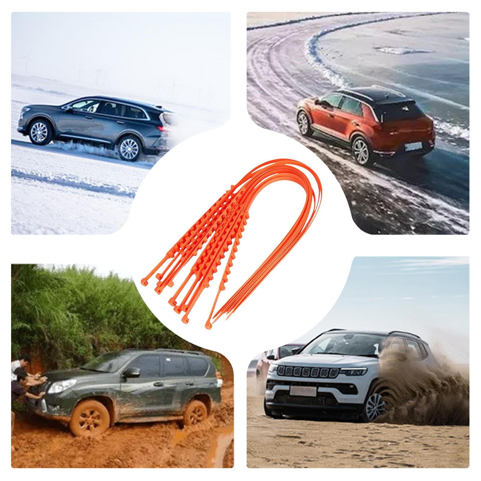 Chaînes à neige pour voiture, 40 pièces d'attaches à neige pour pneus, chaîne de roues antidérapantes et réutilisables pour pneus d'hiver, pour voiture, SUV, camions