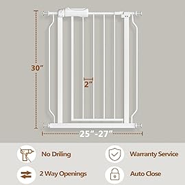 Fairy Baby Small Narrow Baby Gate for Doorways Stairs Hallway 25-27 Inch Wide, Pressure Mounted Walk Through Gates, Indoor Safety Child Gates for Kids or Pets