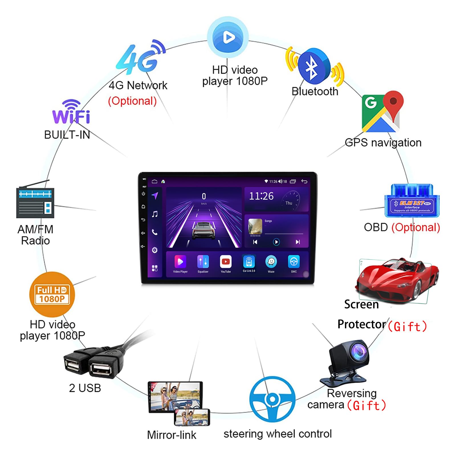M150s~2/64gb,Android 15.0 Autoradio 2 Din Stereo con 4G 5G WiFi Carplay Android Auto per Alfa Romeo Giulietta 2010-2014 GPS Navi 9 Pollici Tablet Lettore MP5 Multimediale FM BT Receiver