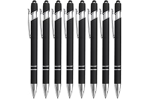 Bribobo 8 Pack Smooth Ball Point Pens with Precision Stylus Tips