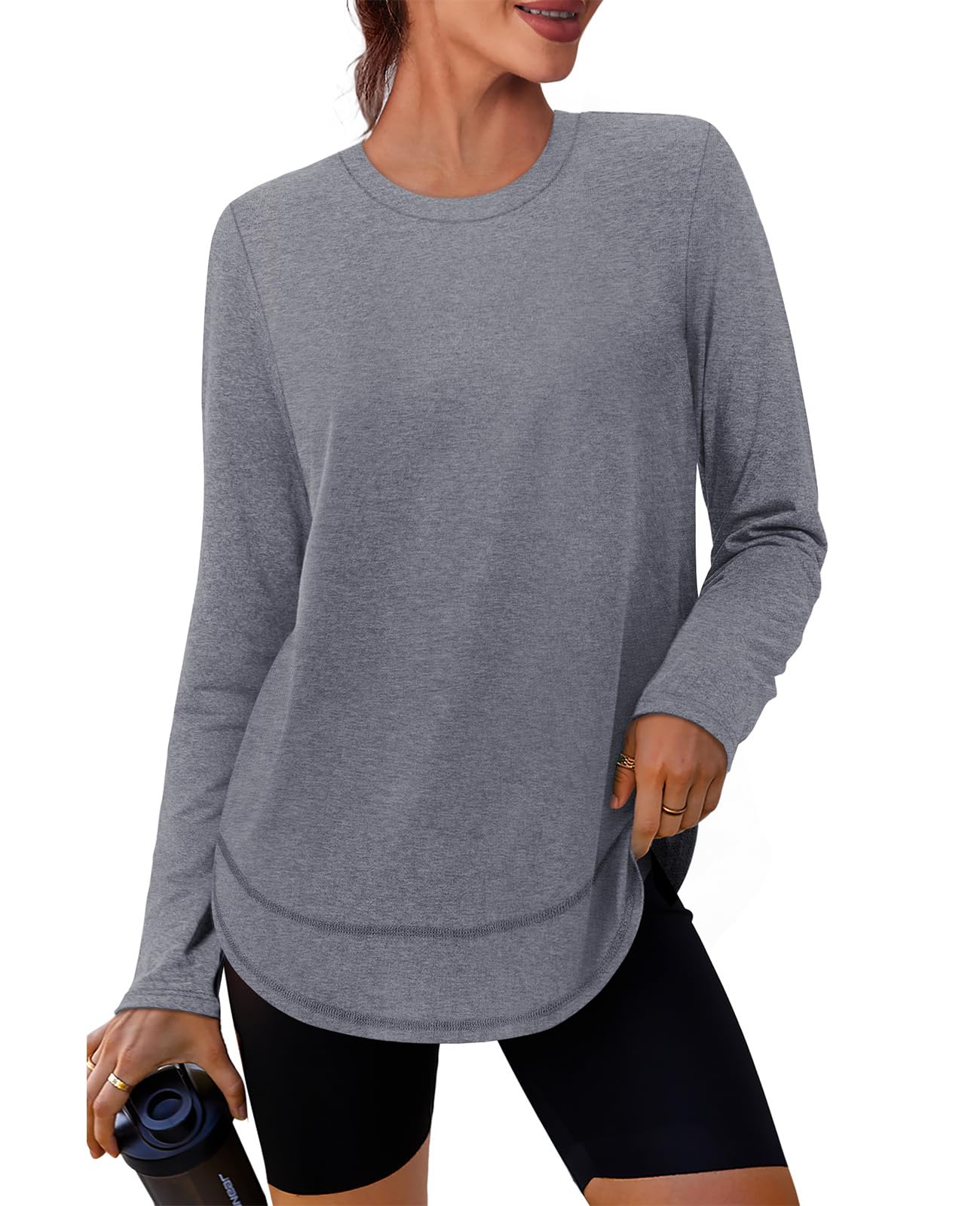 XIEERDUO Womens Workout Tops Long Sleeve Quick Dry UPF 50 Sun Protection Shirts for Hiking Running S-3XL