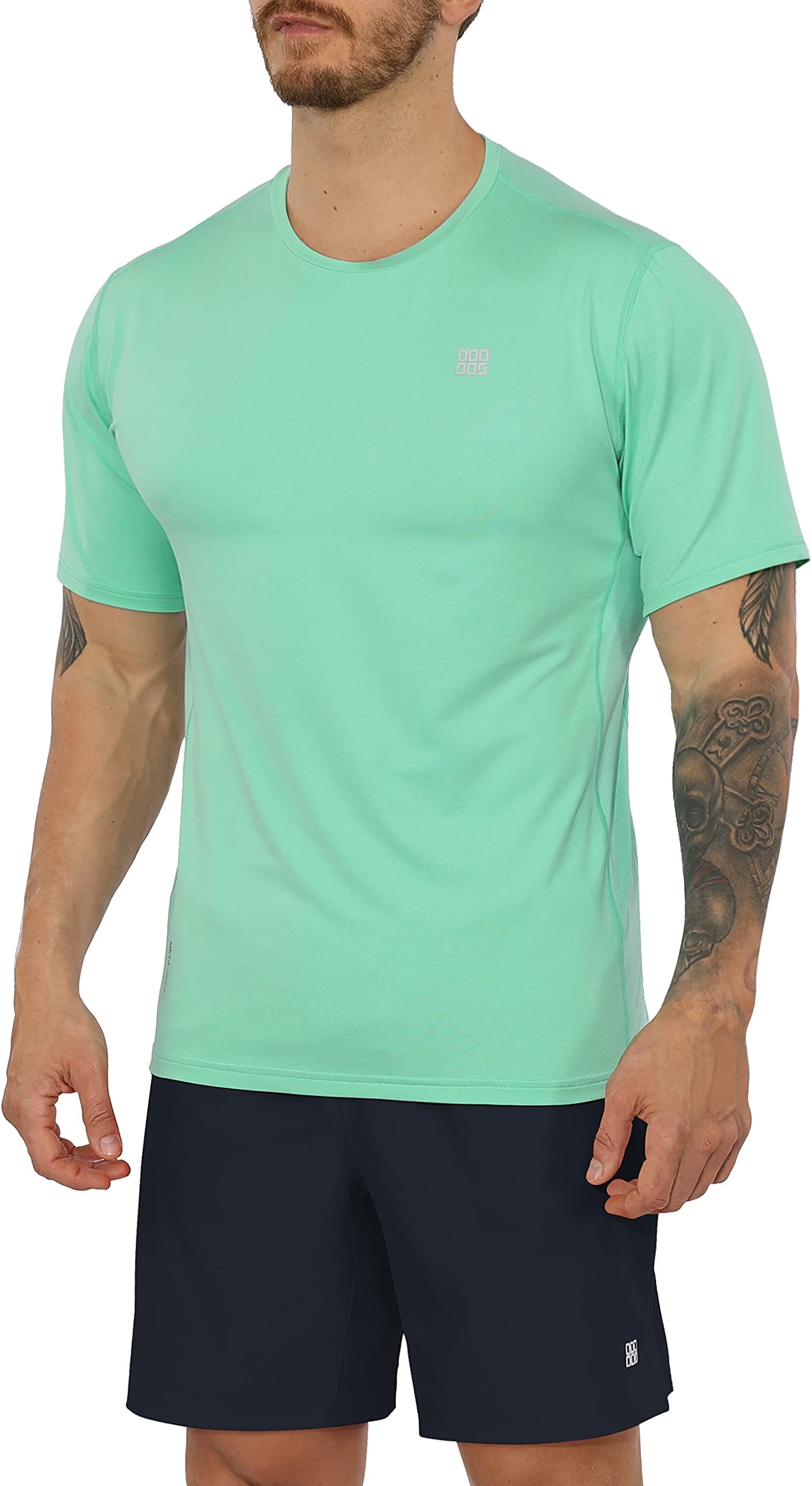 Athletic T-Shirts for Men, UPF 50+ Sun Protection SPF Quick Dry Fitted Crew Neck Running Short Sleeve Tops