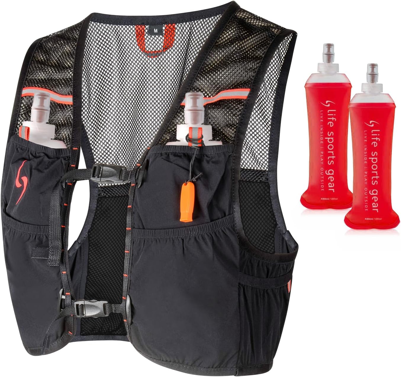 Running Hydration Vest, No Bladder, With Soft Flasks