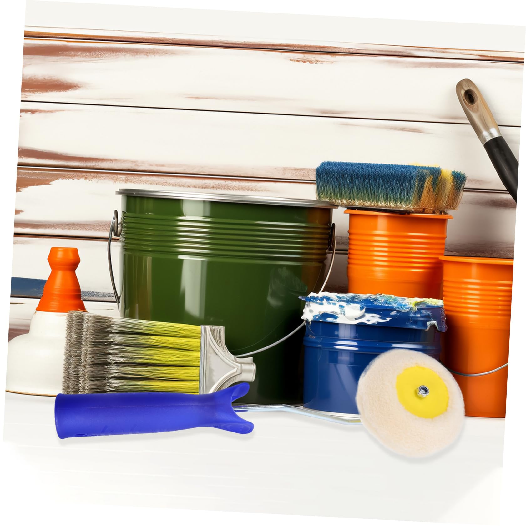 Housoutil 5 Sätze Walzenbürste Farbstifte Ecke kleiner Rollpinsel Rand Bausatz farbpinsel Malerzubehör Farbauftragrolle Farbroller Pinsel Malerbedarf für Heimwerker Farbrollerbürste Plastik