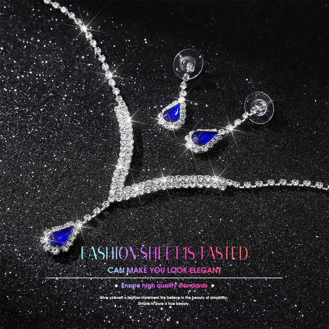 Royal Blue Jewelry Set Wedding Necklaces for Women