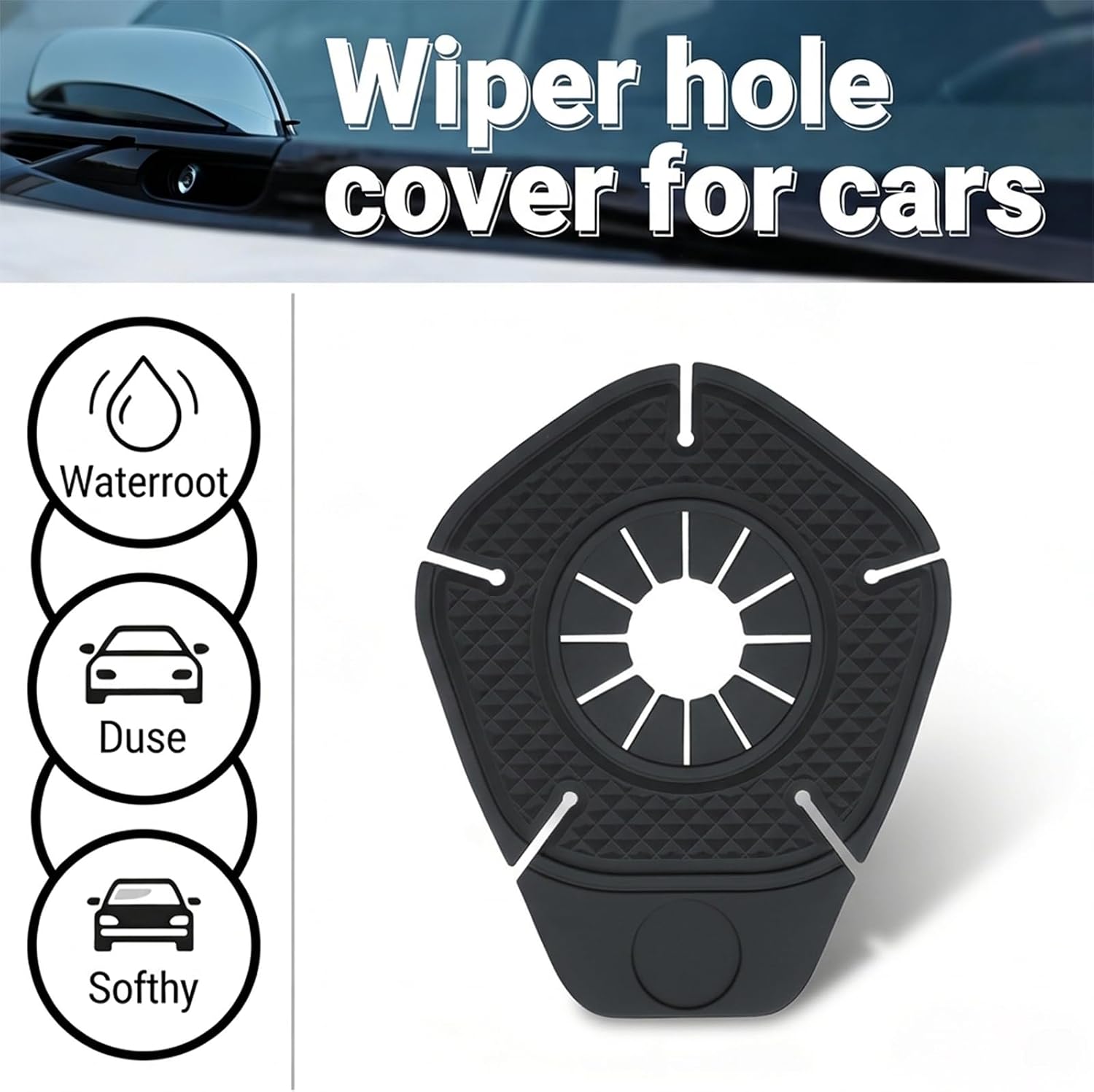 12pcs Universal Silicone Wiper Pivot Guards, Premium Windshield Wiper Covers and Arm Hole Protection for Cars, Trucks, SUVs - Prevents Dust and Blockage