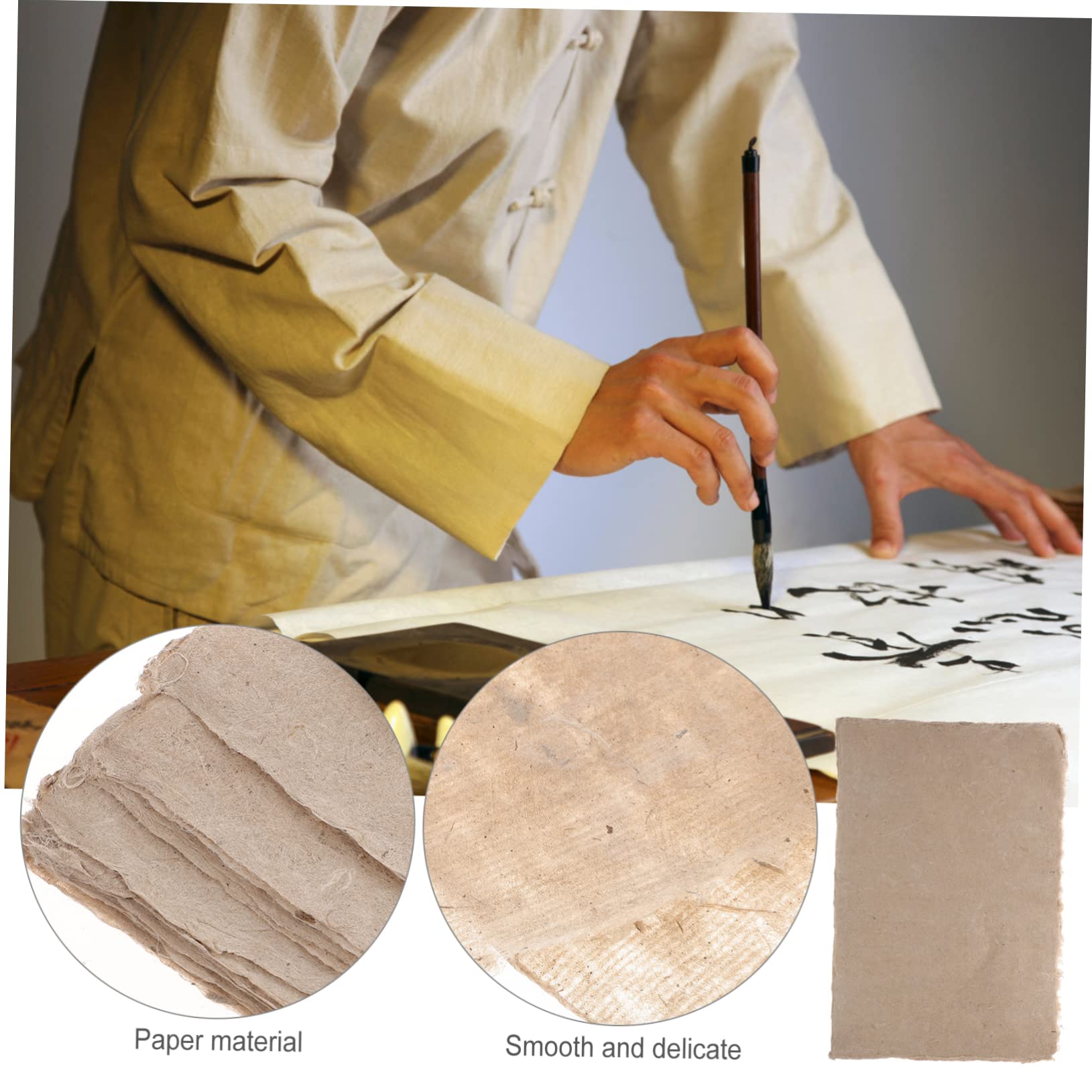 TEHAUX 50hojas Papel De Caligrafía Vintage Natural De Papel De Arroz Chino Para Caligrafía y Pintura Para Escritura y Arte