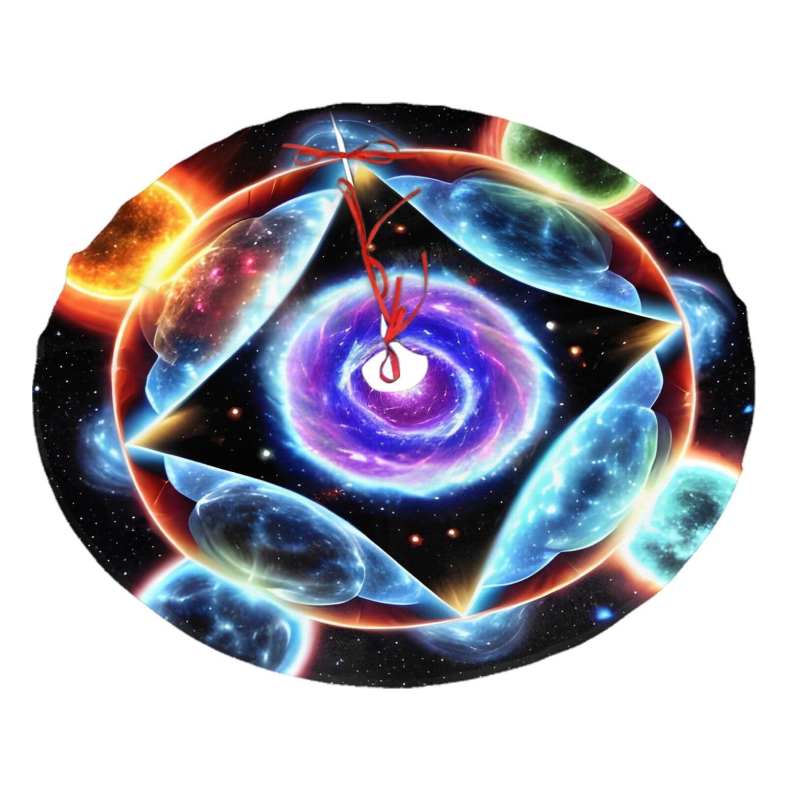 Cosmic Stars Printed Christmas Tree Skirt Christmas Plush Tree Skirt 36 inches (about91 cm) ChristmasIndoor and Outdoor
