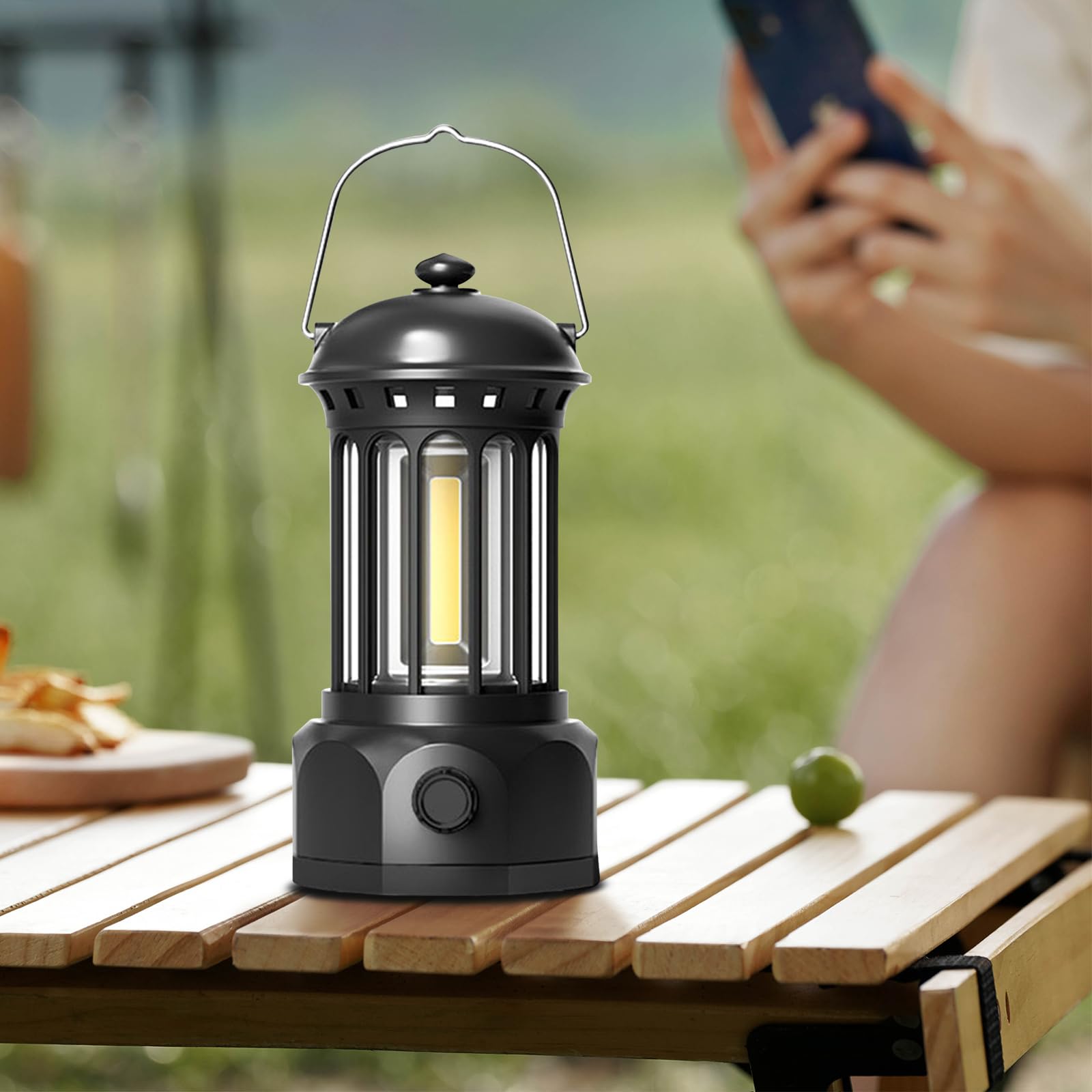 Ergocar Campinglampe, Außenlampe Im Freien, Die Wiederaufladbare Wasserdichte, Kann Aufgehängt Und Getragen Werden, Geeignet Zum Dekorieren Des Hofes, Zum Campingbeleuchtung, Lesen, Party