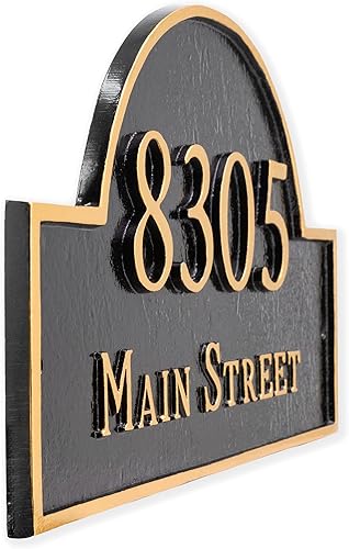 Miniatura 4 de Montague Metal Products - Placa de césped personalizada con dirección de dos líneas Arch Serif Economy - Placa para exteriores con dos estacas de