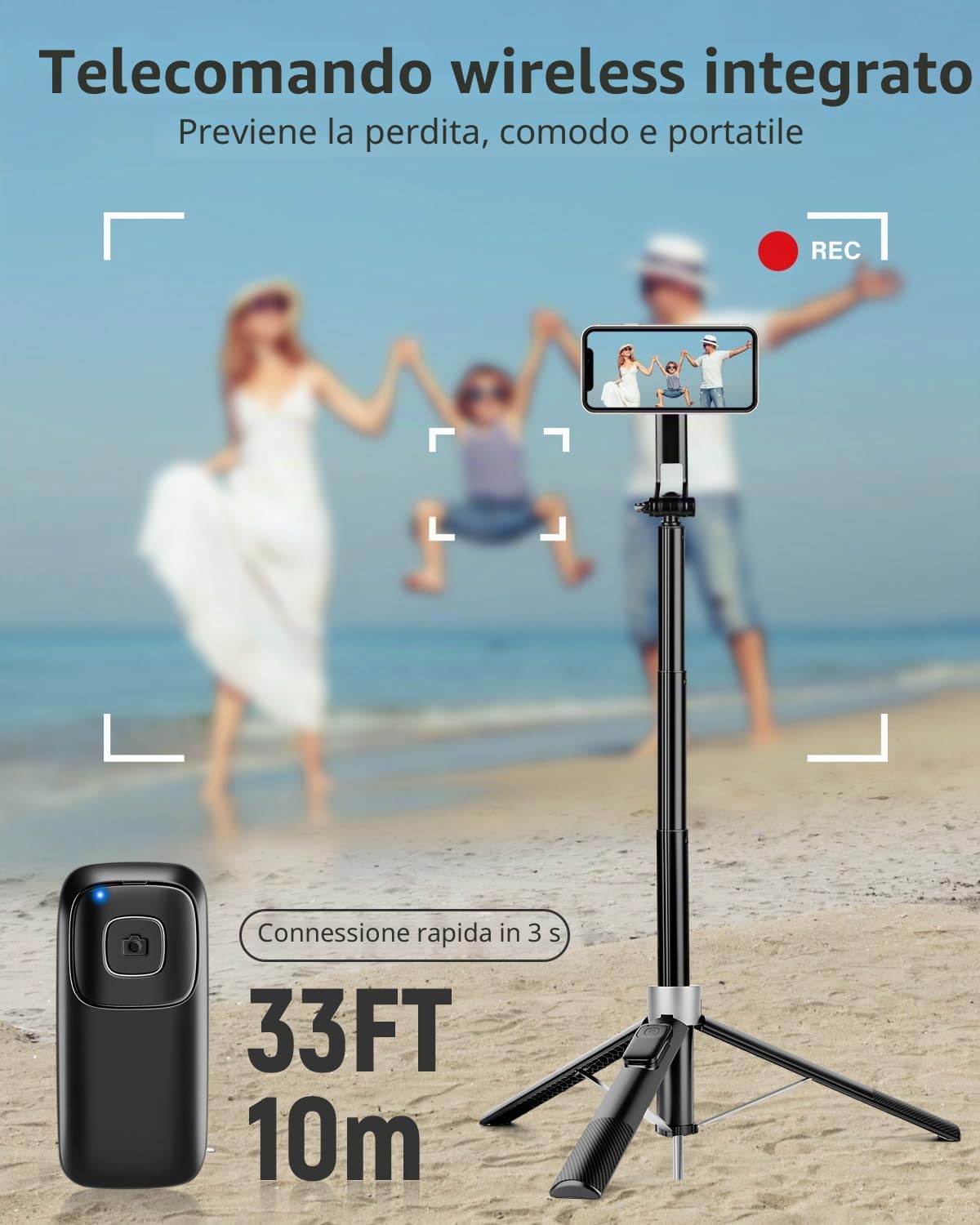 Victiv 178cm Magnetico Treppiede Smartphone, All-in-One Bastone Selfie Cavalletto per Smartphone, Portatile Treppiede da Golf con Picchetti Metallici, Tre Piedi per iPhone Telefono da Viaggio