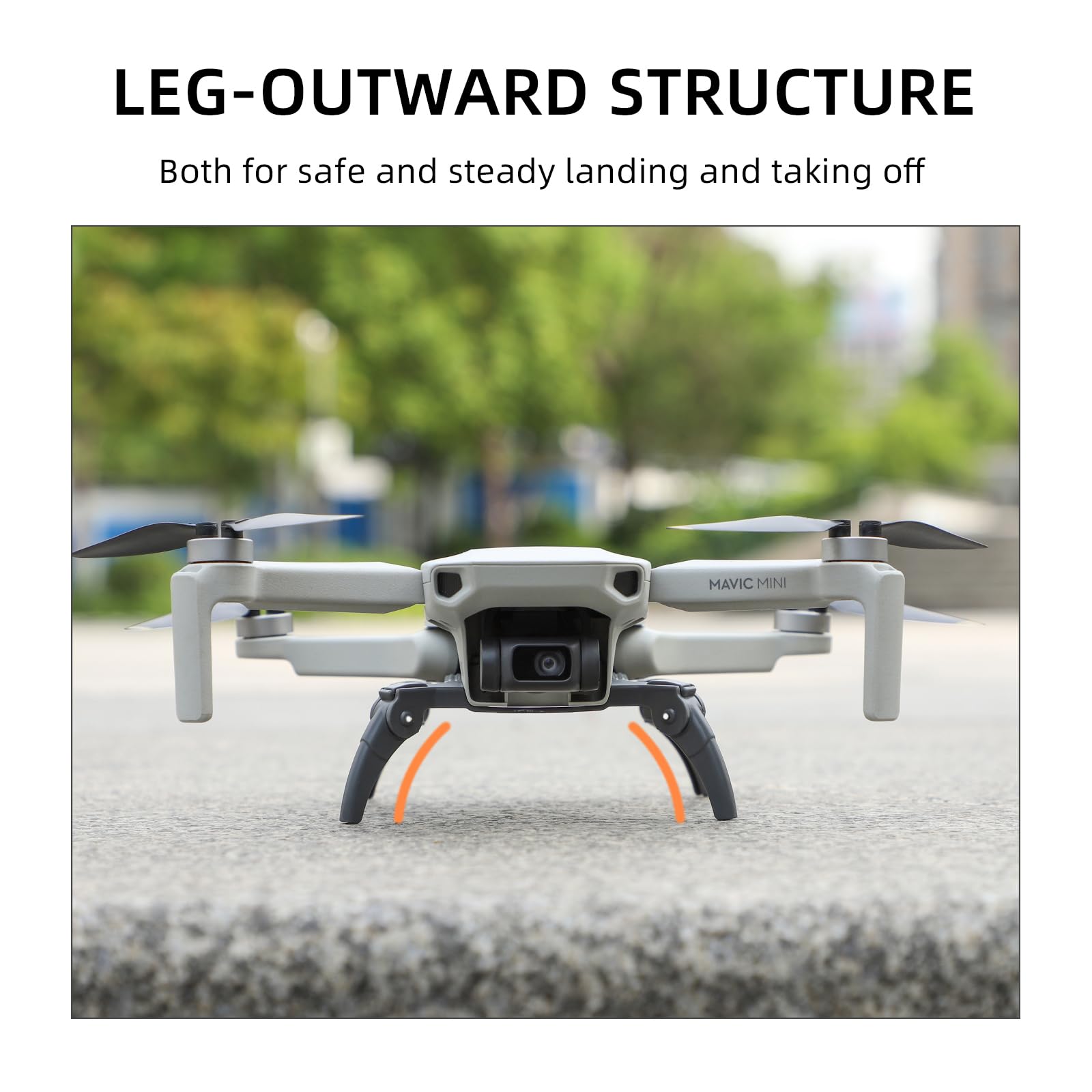 Mini 4K Landing Gear Für DJI Drohnen - Faltbare Landehilfe Orange-grau