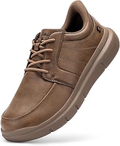 FitVille Wide Slip On Shoes for Men Lightweight Casual Dress Oxfords Shoes Business Walking Sneakers with Arch Support