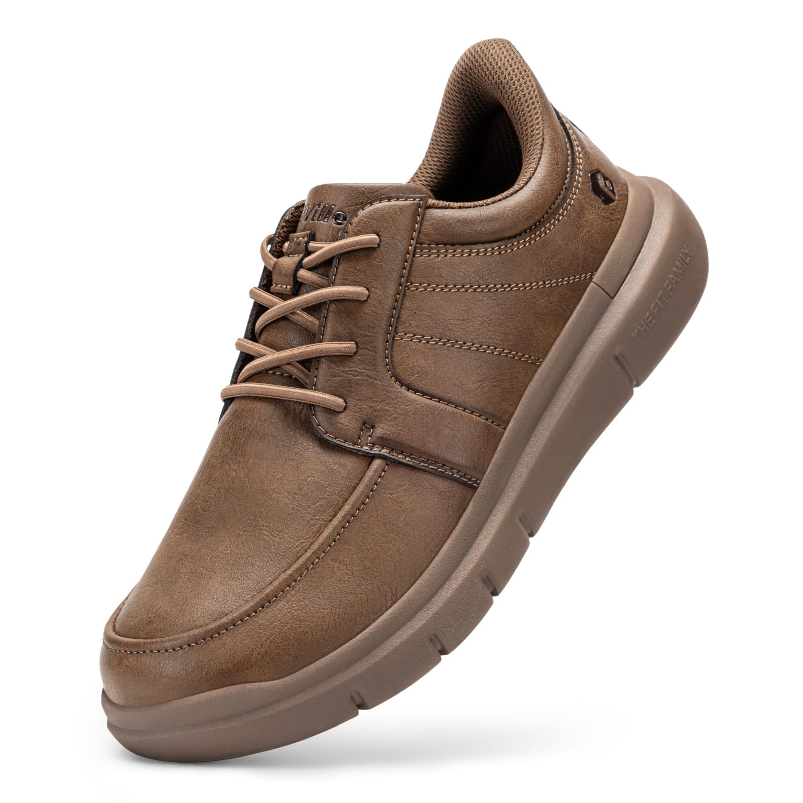 FitVille Wide Slip On Shoes for Men Lightweight Casual Dress Oxfords Shoes Business Walking Sneakers with Arch Support