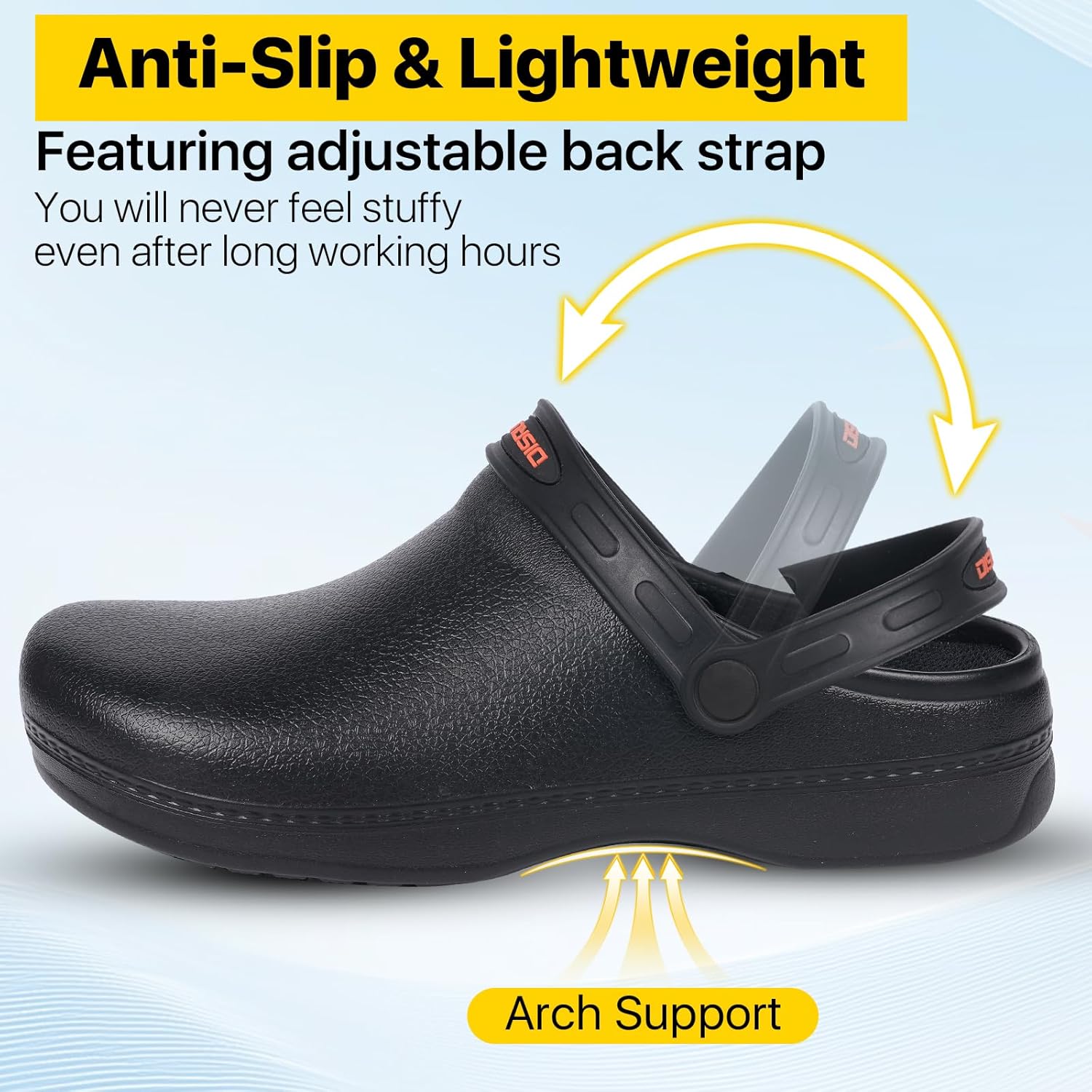 Chef Shoes Slip Resistant, Clog Non Slip Kitchen Work Shoes for Men, Nursing Gardening Waterproof Oil Resistant - Image 7