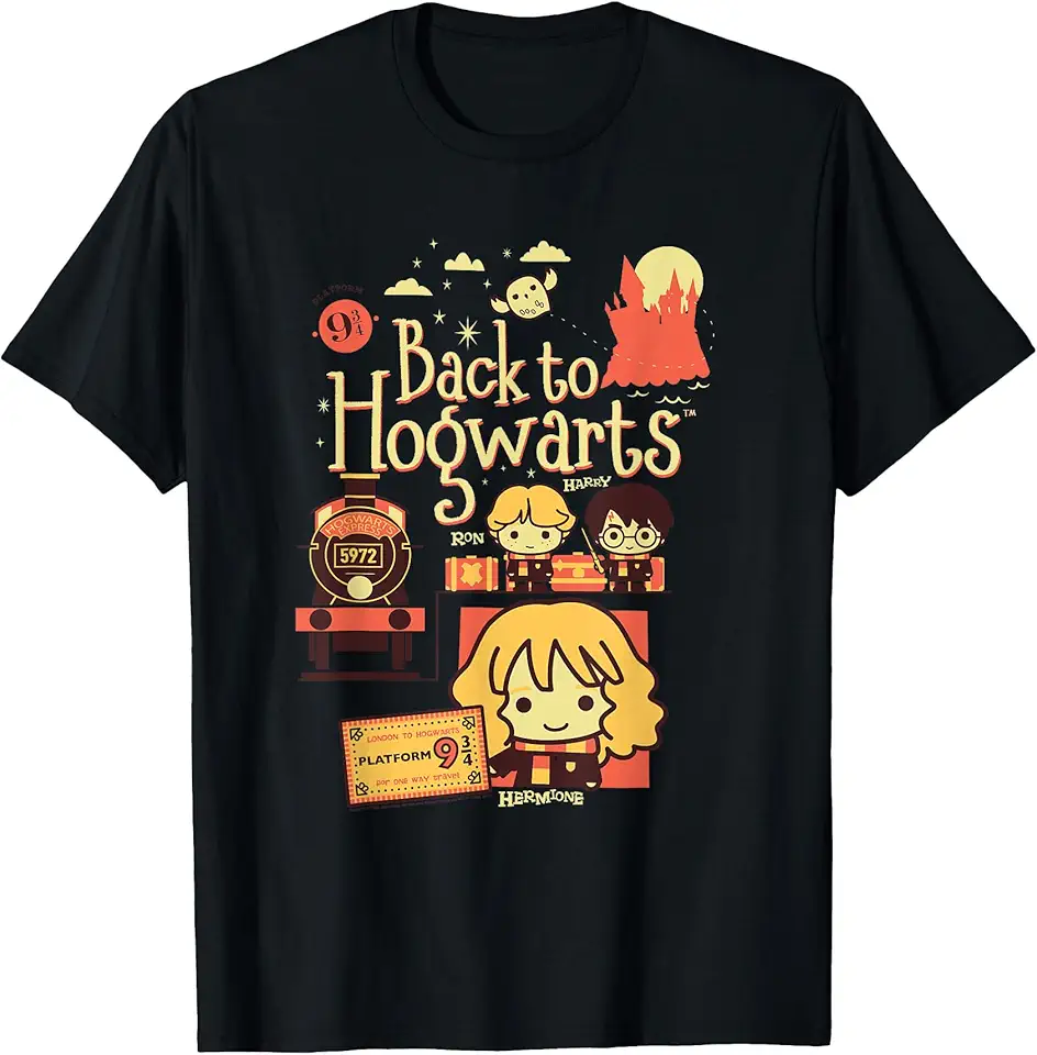 Harry Potter Back to Hogwarts Platform 9 3/4 Chibis Maglietta OEKO-TEX STANDARD 100
