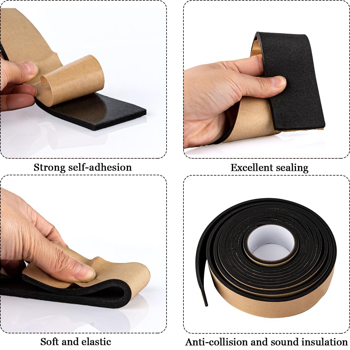Burlete Ventana Sello Autoadhesivo De Espuma EPDM Insonorización Aplicado A Varios Sellos Domésticos Longitud: 50 M,40mm*3mm