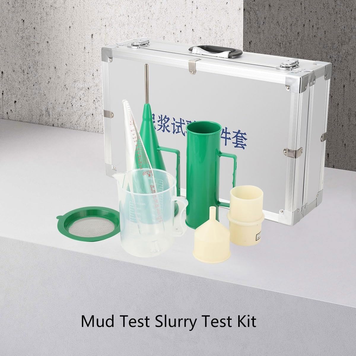 Probador de hidrómetro de lodo, viscosímetro de lodo, kit de prueba de lodo con caja de aluminio, rango de medición de 0,96-3 g/cm³, precisión de 0,01 g/cm³, reómetro de precisión para análisis de