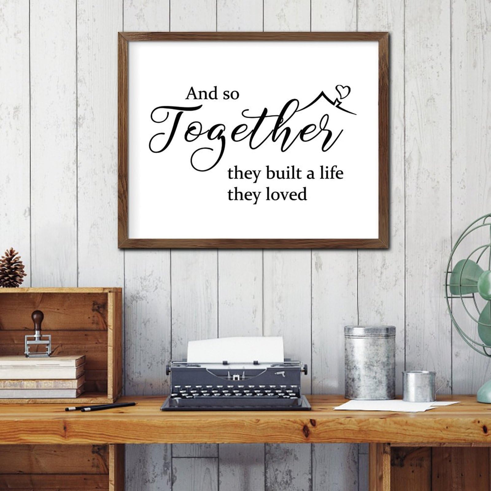 Décoration murale pour étagère panneau en bois citation inspirante - 8