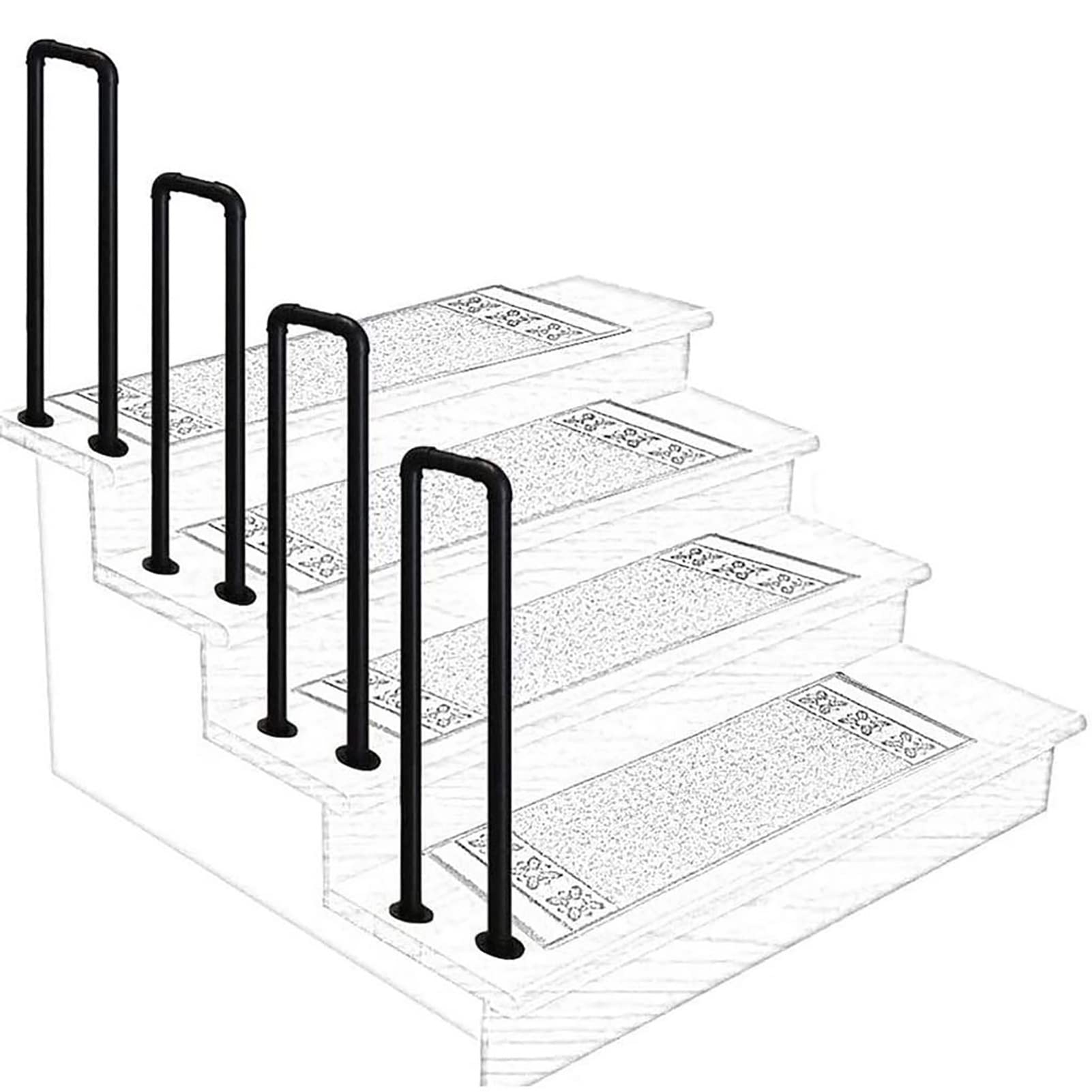 Main courante pour marches en béton MObyat anti-glissade pour escalier extérieur