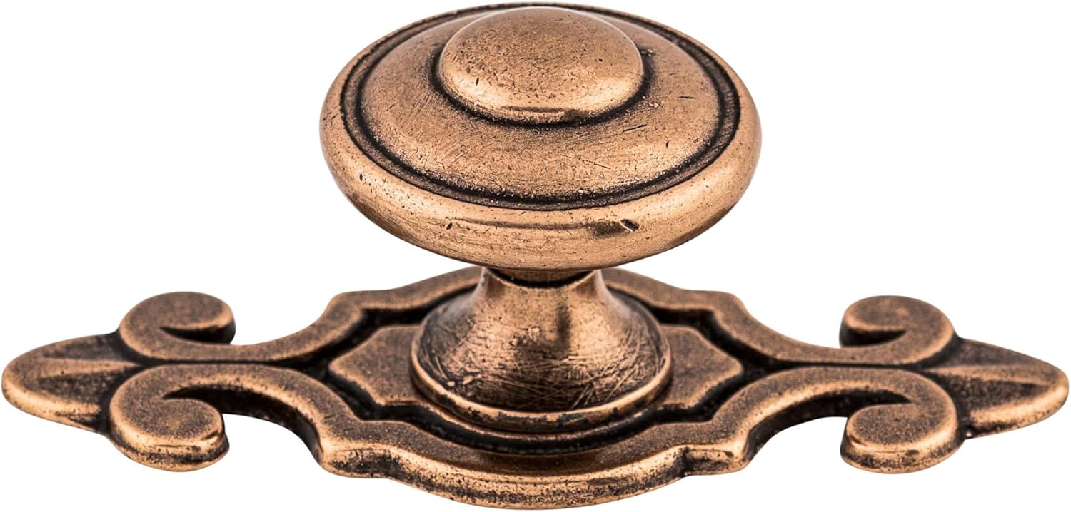 Top Knobs M28 Canterbury Knob w/Back Plate Brass/Antique Brass