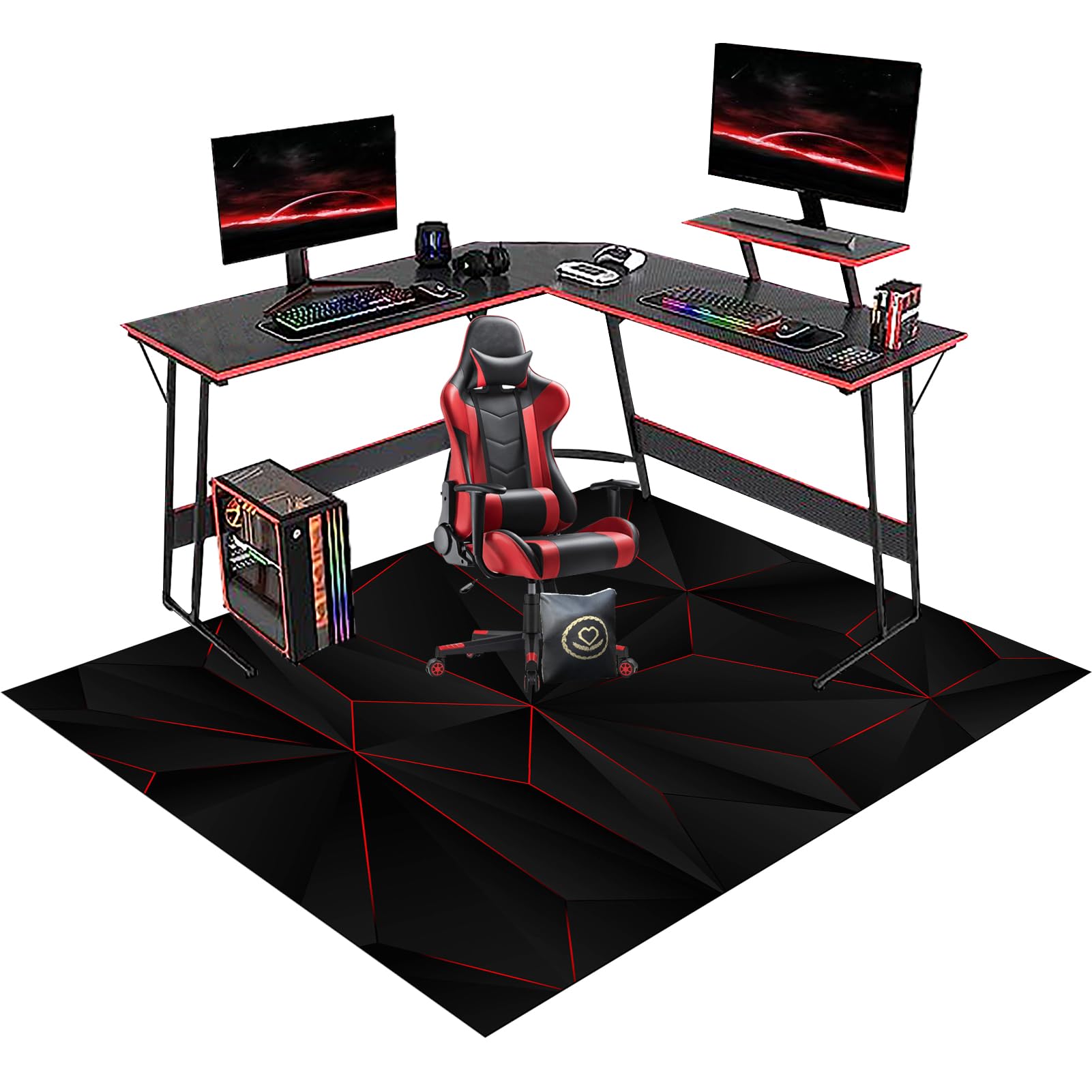 RxiBeFuw Carpet Protector Floor Mat - Office Rug - Office Chair Mat for Carpets - Gaming Chair Mat - 120 x 140 cm Desk Chair Mat for Carpeted Floors - Floor Protector for Office and Home Desk Chairs