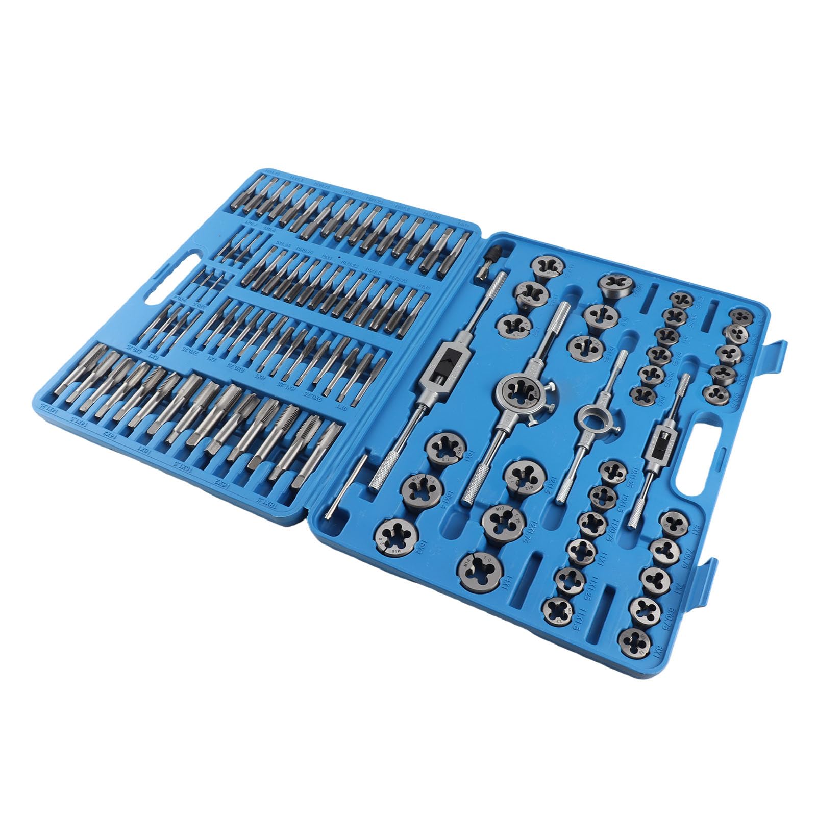 Greensen Juego de Machos de Roscar y Troqueles 110 Piezas, Juego de Herramientas de Roscado con Machos y Troqueles de Acero de Alta Velocidad para Roscado Manual y Mecánico