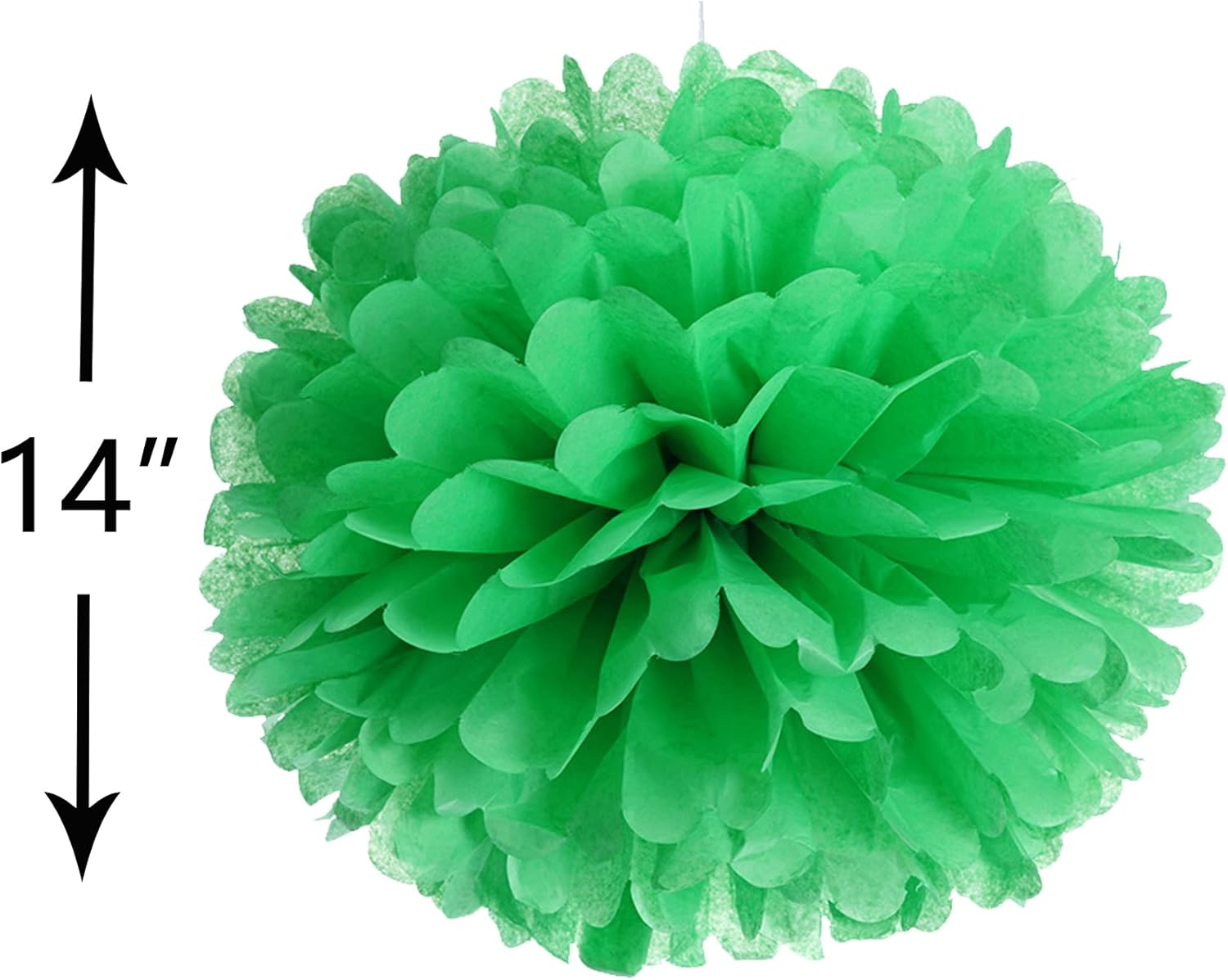 14" Green Tissue Pom Poms Kit DIY Decorative Paper Flowers Ball for Birthday Party Wedding Baby Shower Home Outdoor Hanging Decorations - Image 3