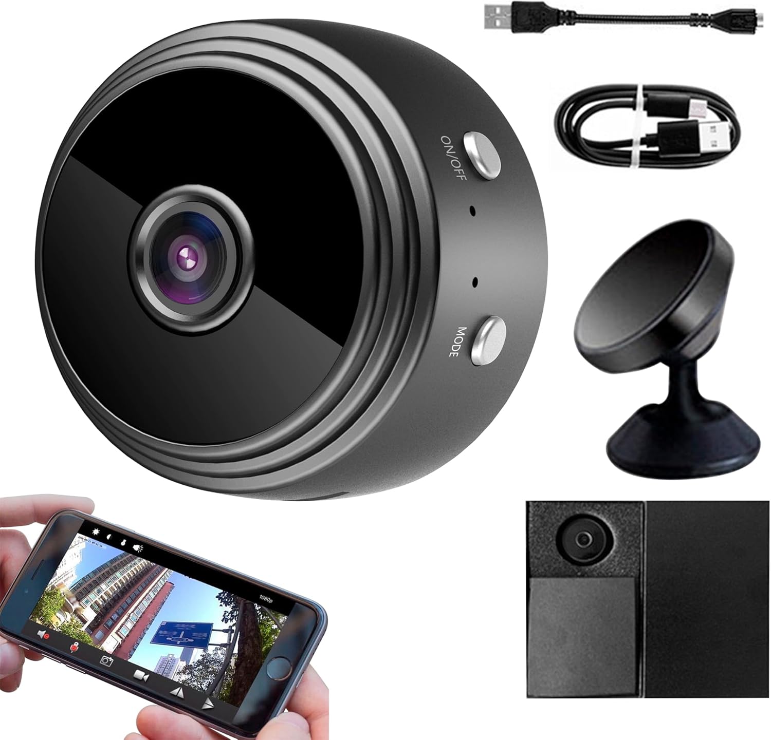 TKTCO Mini Guard Cam, Miniguard Magnetic Mini Security Camera, 1080p HD ...