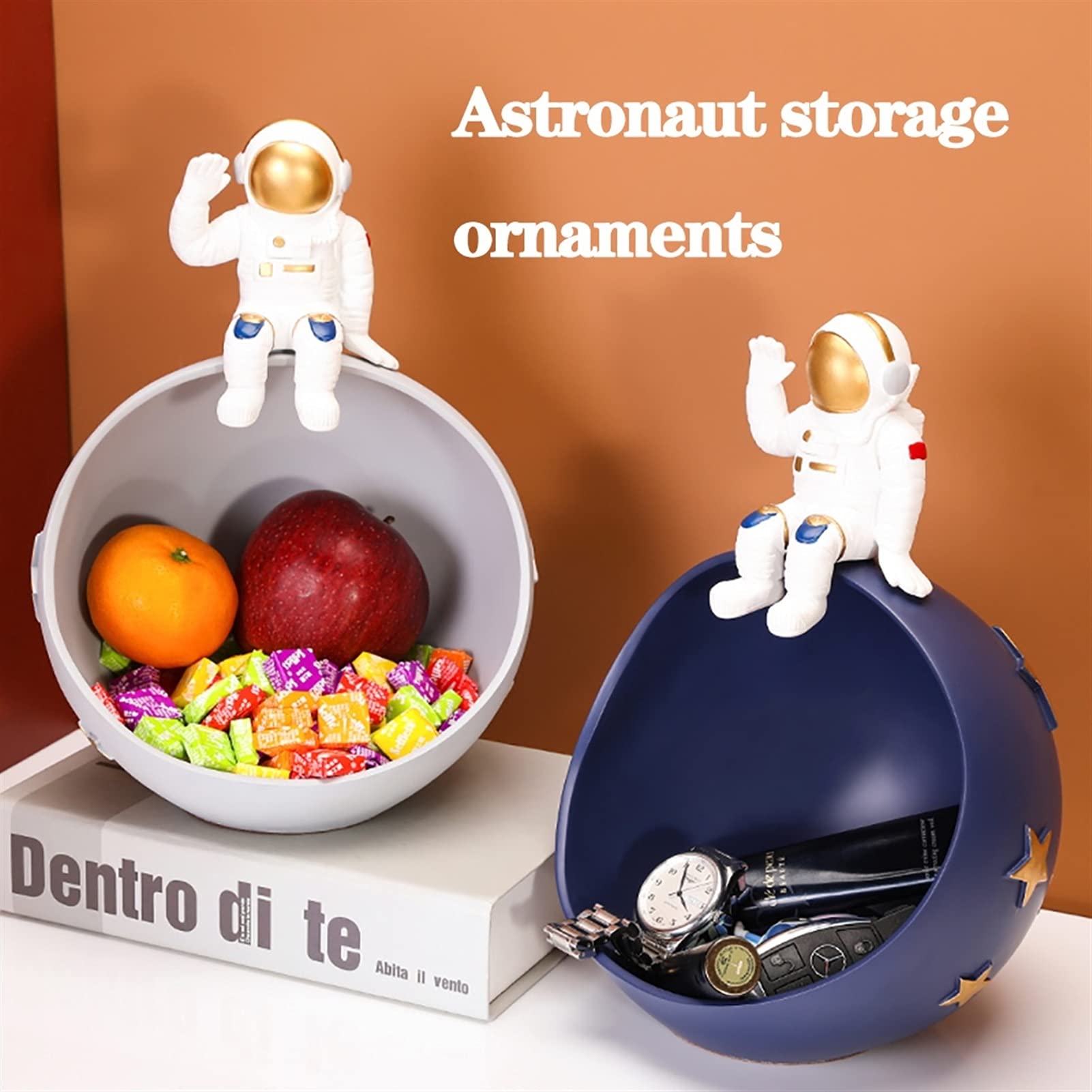 Svuota Tasche A Forma Di Astronauta - Decorazione Moderna Con Contenitore, Ideale Per Chiavi E Oggetti, Rosso - Foto 4