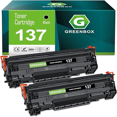 GREENBOX Cartucho de tóner negro compatible CRG137, paquete de 2 unidades de repuesto para 9435B001AA para impresora Canon ImageClass ImageClass