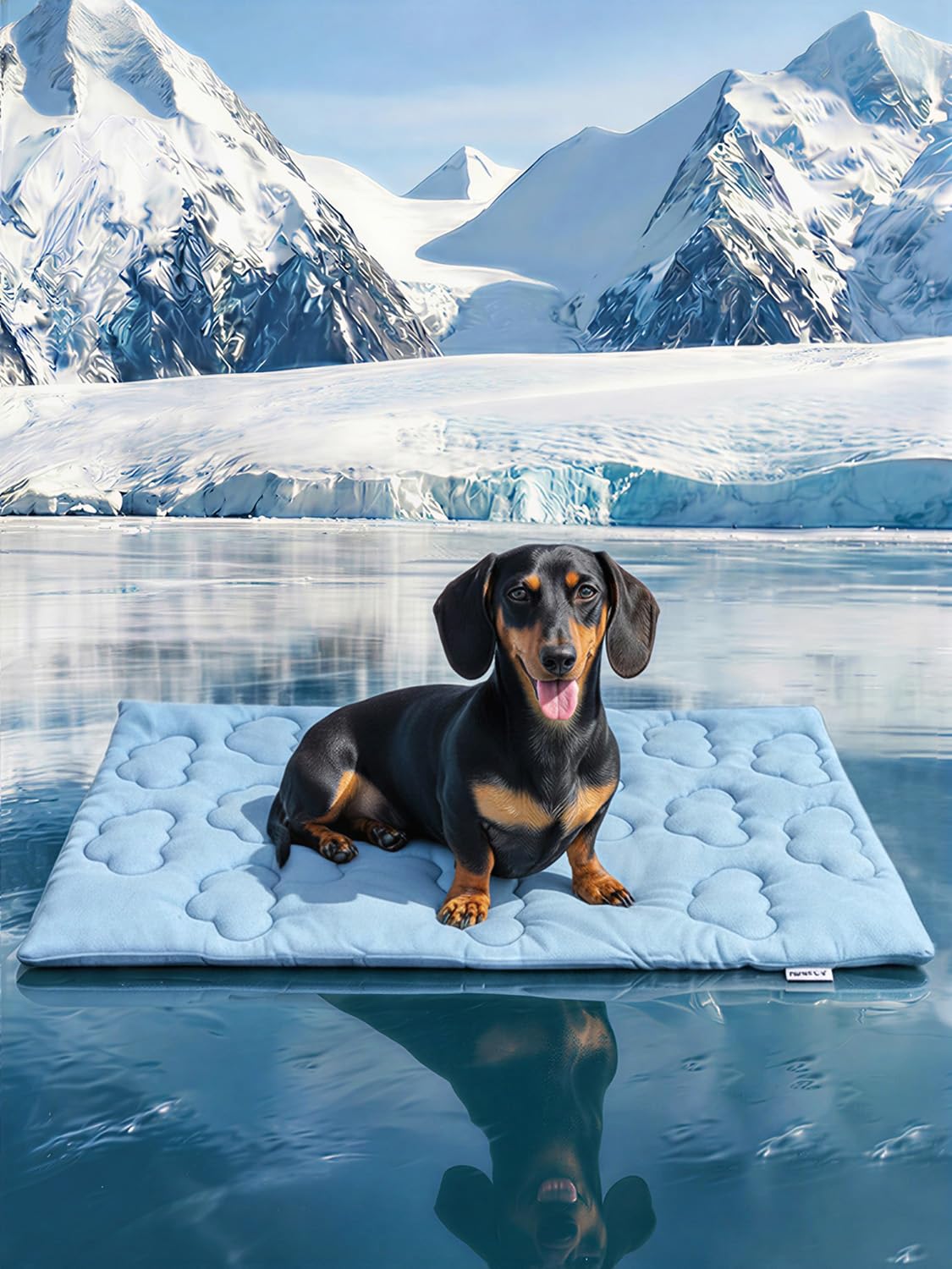 Huafly Dog Cooling Mat,Dual-Sided Cooling Mat for Dogs–Cooling Fabric for Summer,Velvet for All Seasons–Portable for Crate,Car Seat,Sofa&Floor,Machine Washable,Keeps Cats,Dogs&Puppies Cool,Blue M — image 1