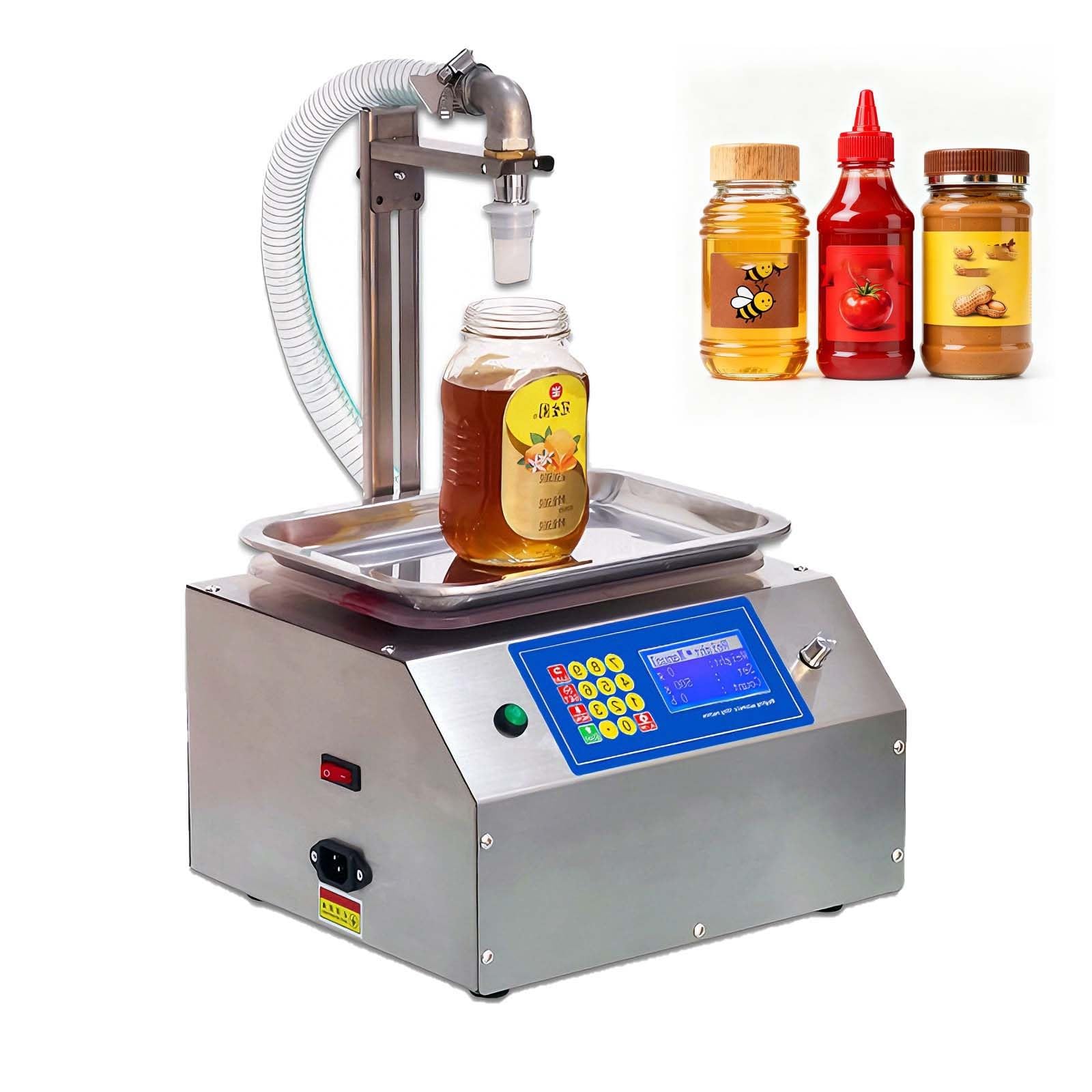 Riempitrice automatica per liquidi, riempitrice professionale per liquidi viscosi Con tubo di ingresso da 1,5 m (59") e controllo digitale,prodotti chimici, colla, salsa(Plastic pump)