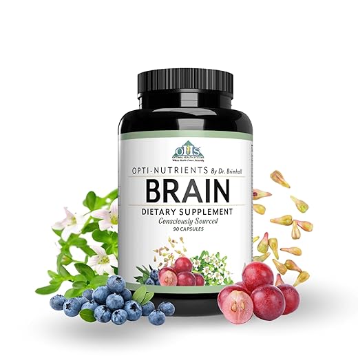 Optimal Health Systems Brain | Most Comprehensive Nootropic + Enzyme Delivery | 700 mg Scientific Neuroenhancment Blend | Boost Mood, Memory & Focus | 90 Capsules