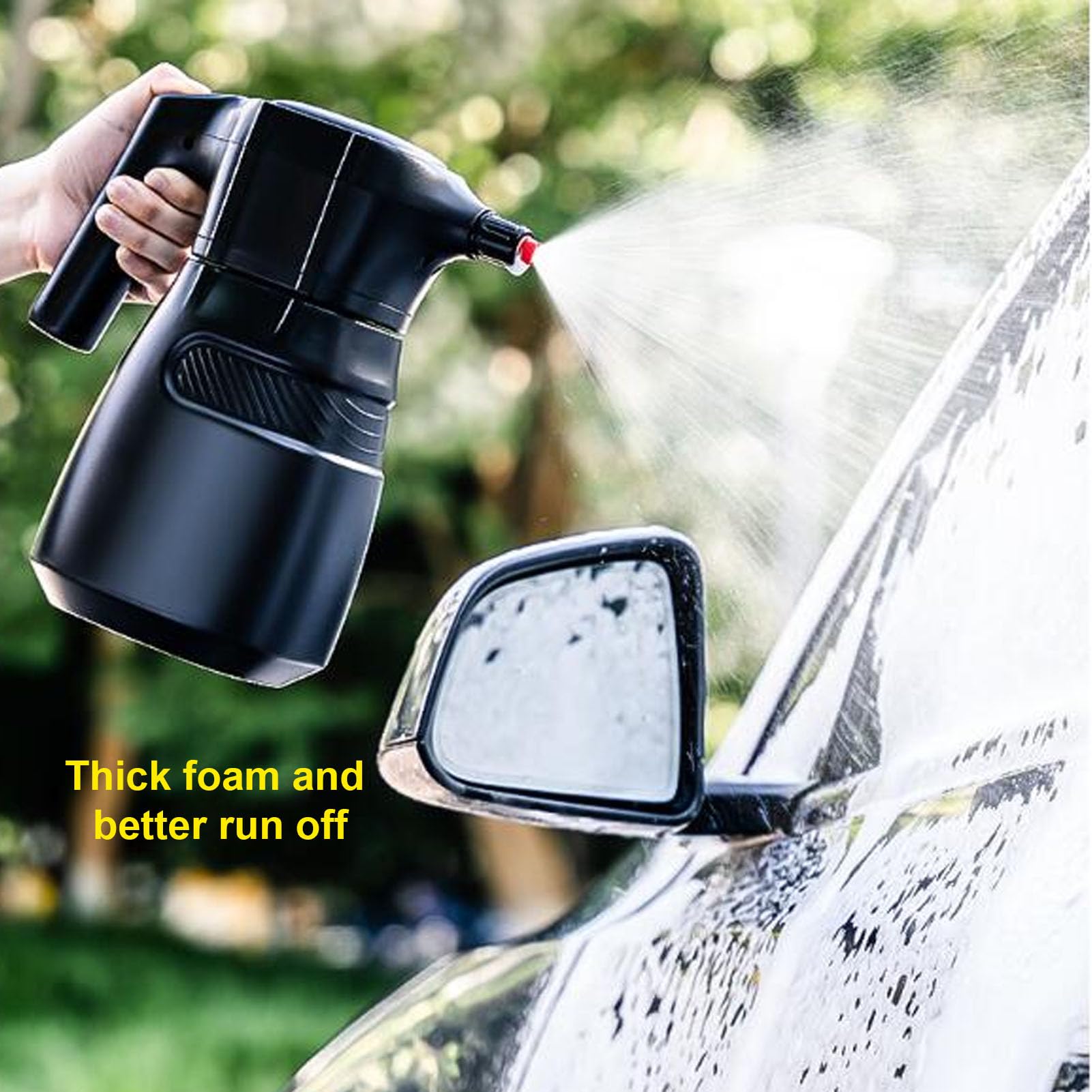 Drfeify Elektrische Sprühflasche 2 L/0,5 Gallonen, Wiederaufladbare, Batteriebetriebene Sprühdose für Pflanzen, Autowaschzubehör