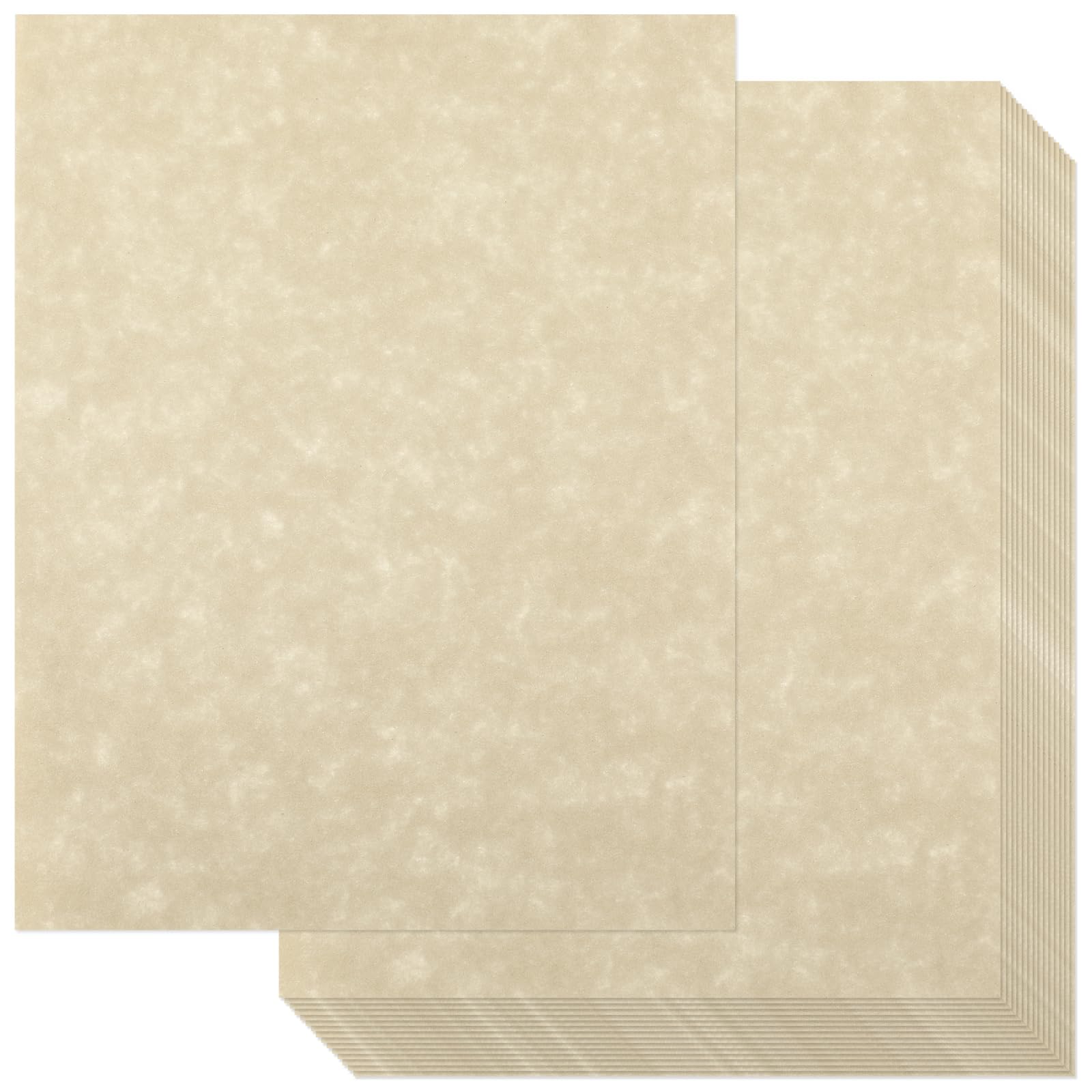 Epakh 200 Pcs Old Age Parchment Paper 8.5 x 11 Inch Standard Letter Vintage Colored Old Parchment Semblance Double Side Printing Paper (Fragrant Wood)