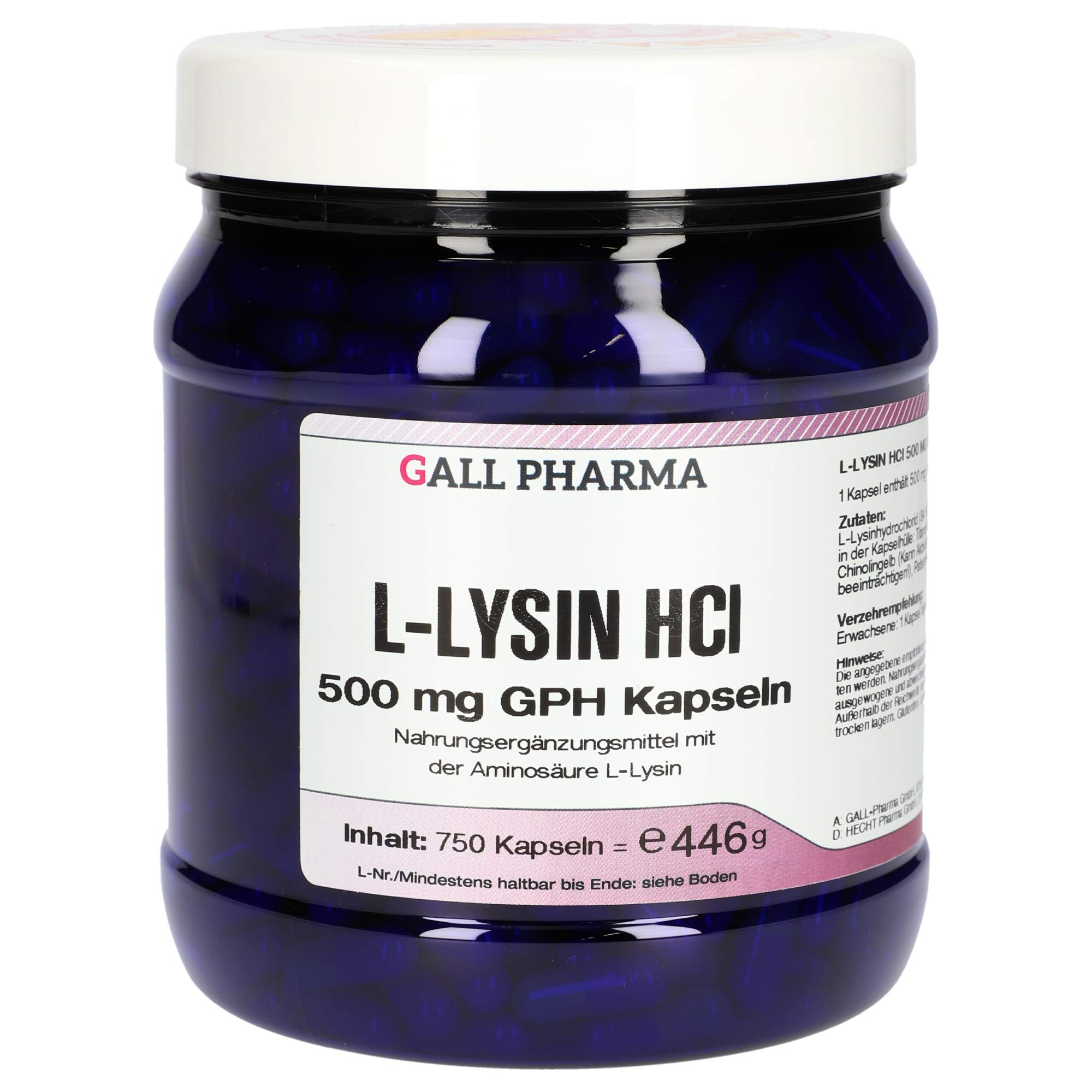 Gall Pharma L-Lysin HCl 500 mg GPH Kapseln 750 Stück
