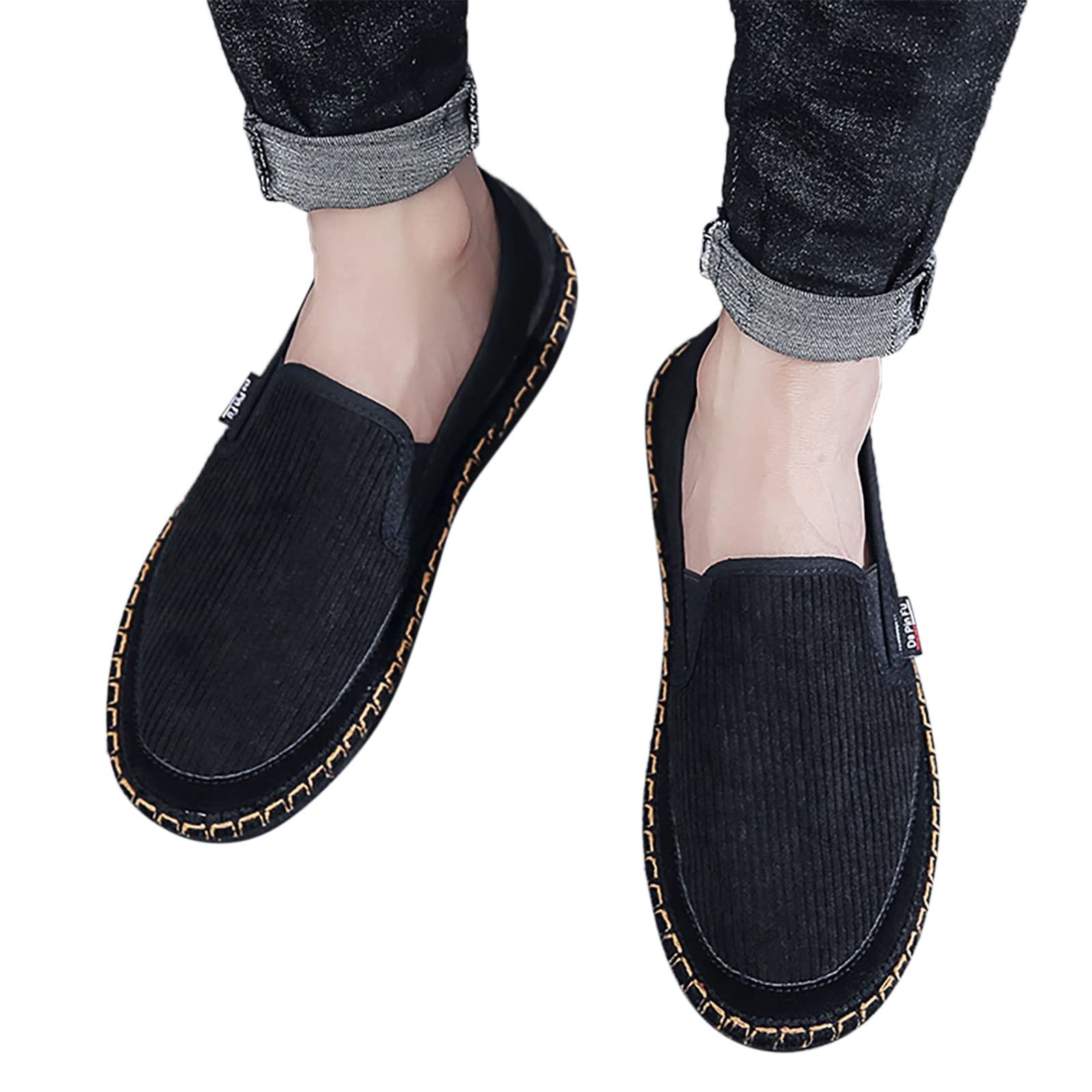 Alpargatas para hombre, zapatillas clásicas, cómodas mocasines, deslizantes para caminar, zapatos planos, sin cordones, zapatos informales transpirables, zapatos de tela hechos a mano