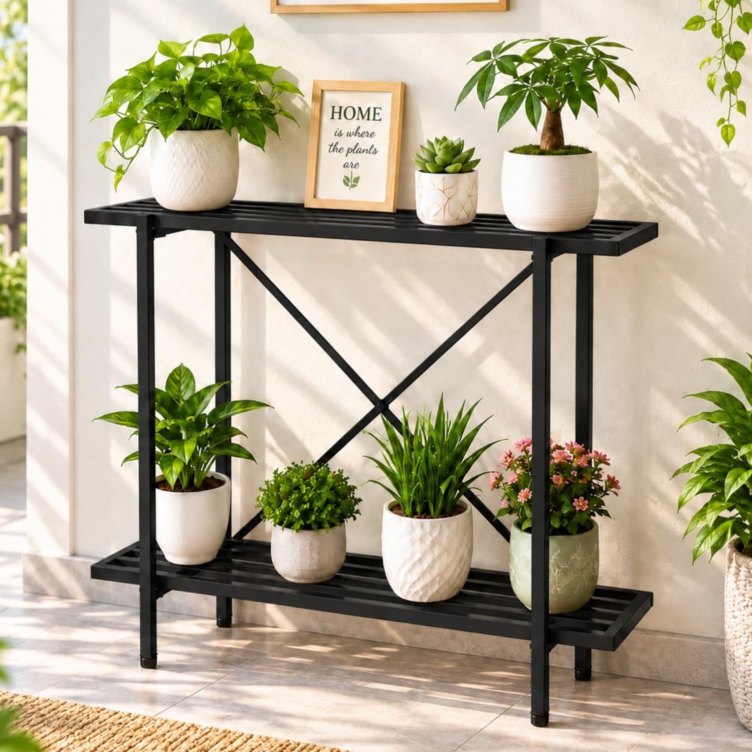 Adam Plant Stand - 2 Tier Iron Flower Pot Stand -1