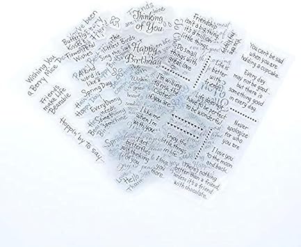 Welcome to Joyful Home 4pcs/Set Different Sentiments Rubber Clear Stamp for Card Making Decoration and Scrapbooking