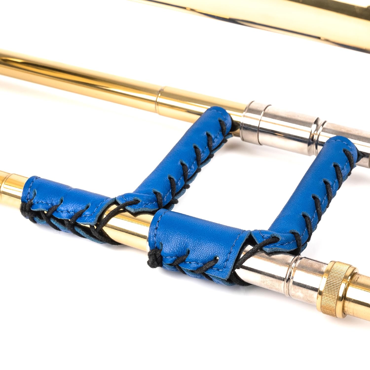 Trombone Hand Guard Slide Guard. Genuine leather protection. Trombone grip hand wrap. Moist, dirt, oil protection. Protective pad. Leather accessories & Protection (Blue)