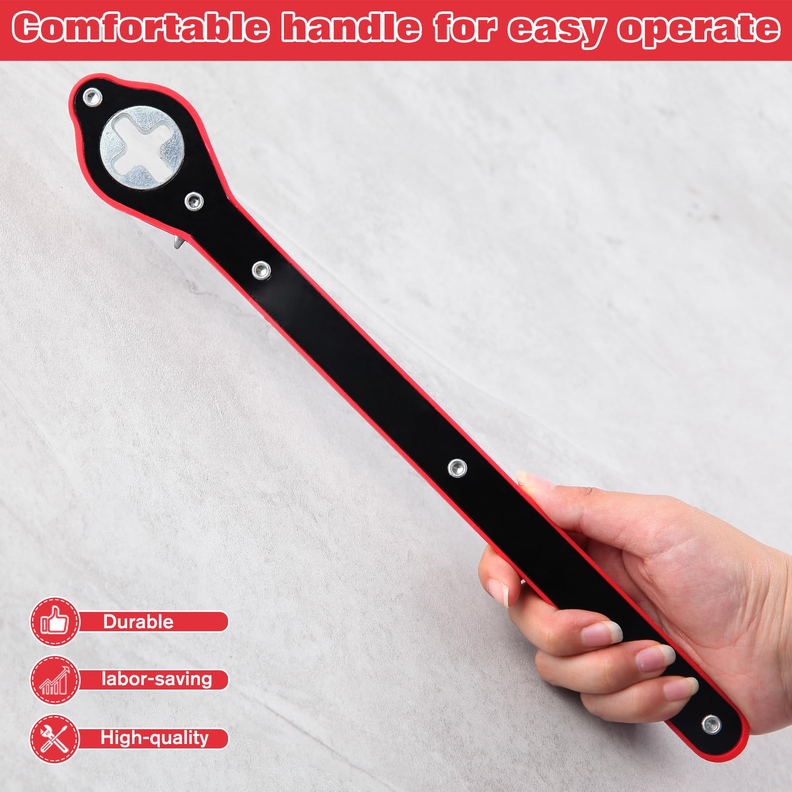 GADLANE Kit cric a forbice da 1,5 tonnellate, portatile, resistente, con adattatore per trapano a bussola, chiave allungabile, cricchetto per sollevare facilmente auto/SUV/berline, borsa per riporre