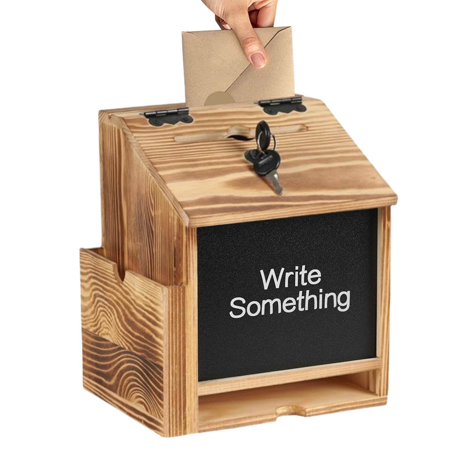 Boîte à suggestions en bois avec serrure pour avis et votes