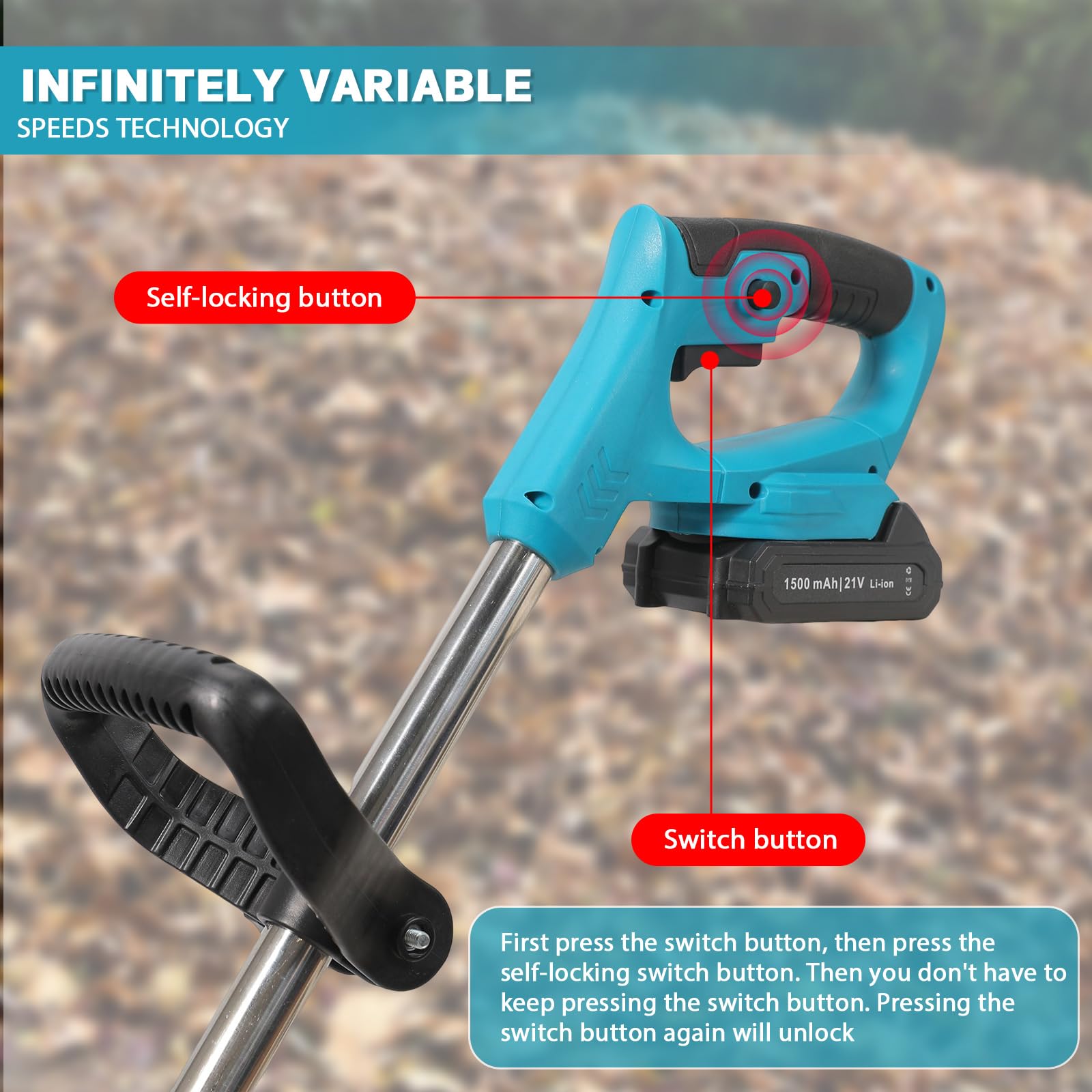 Soplador de hojas de 21 V con batería y cargador, velocidad de aire de 38000 r/min, motor sin escobillas, diseño plegable para jardín/carretera, ligero y compacto, burbujas de hojas, nieve y suciedad